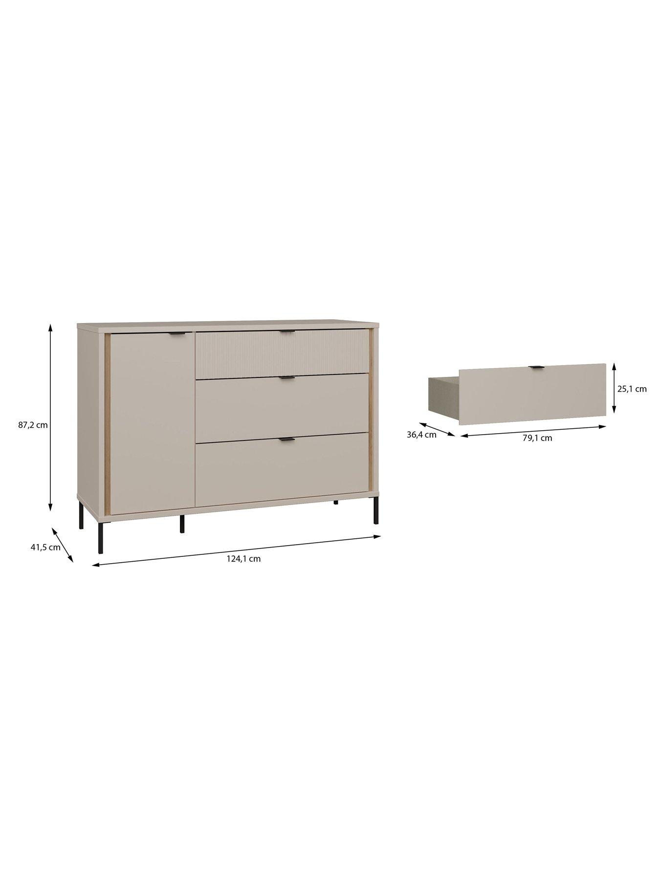 Image 6 of 7 of Seravel Small Sideboard - Sand/Oak
