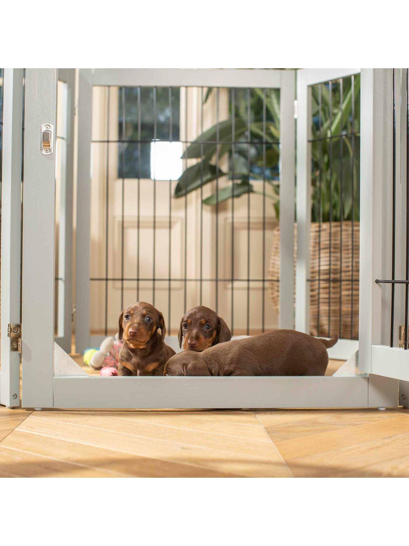 Image 2 of 5 of Lords and Labradors L&amp;L Wooden Puppy Play Pen Grey
