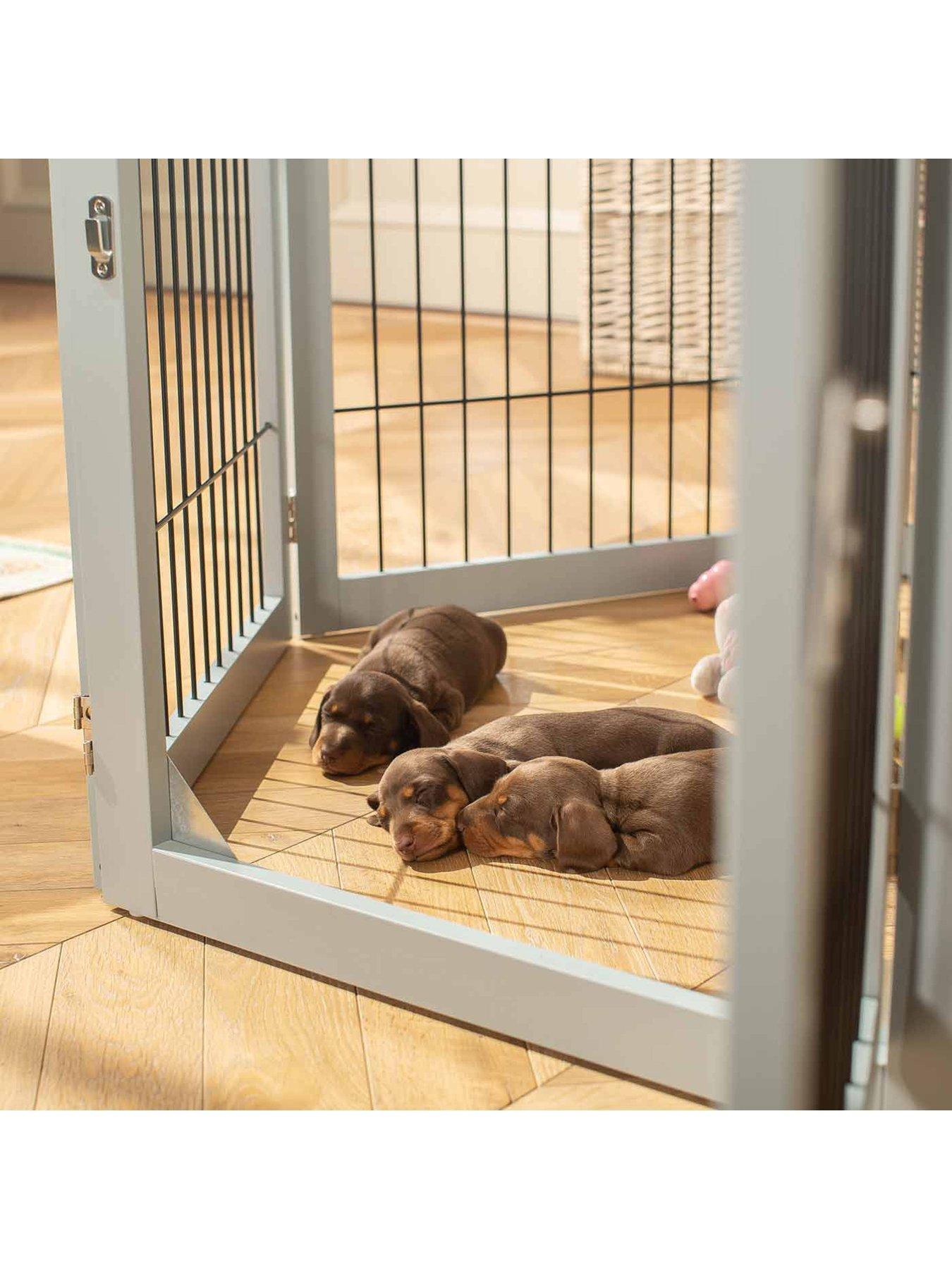 Image 3 of 5 of Lords and Labradors L&amp;L Wooden Puppy Play Pen Grey