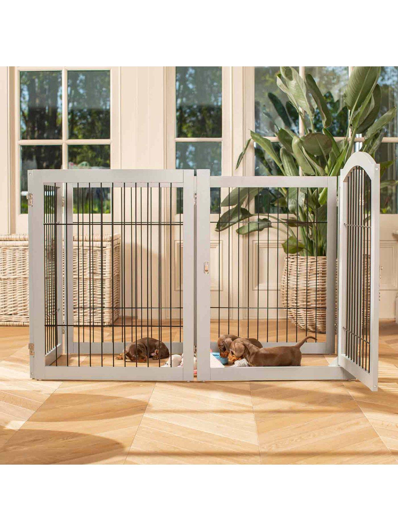 Image 4 of 5 of Lords and Labradors L&amp;L Wooden Puppy Play Pen Grey