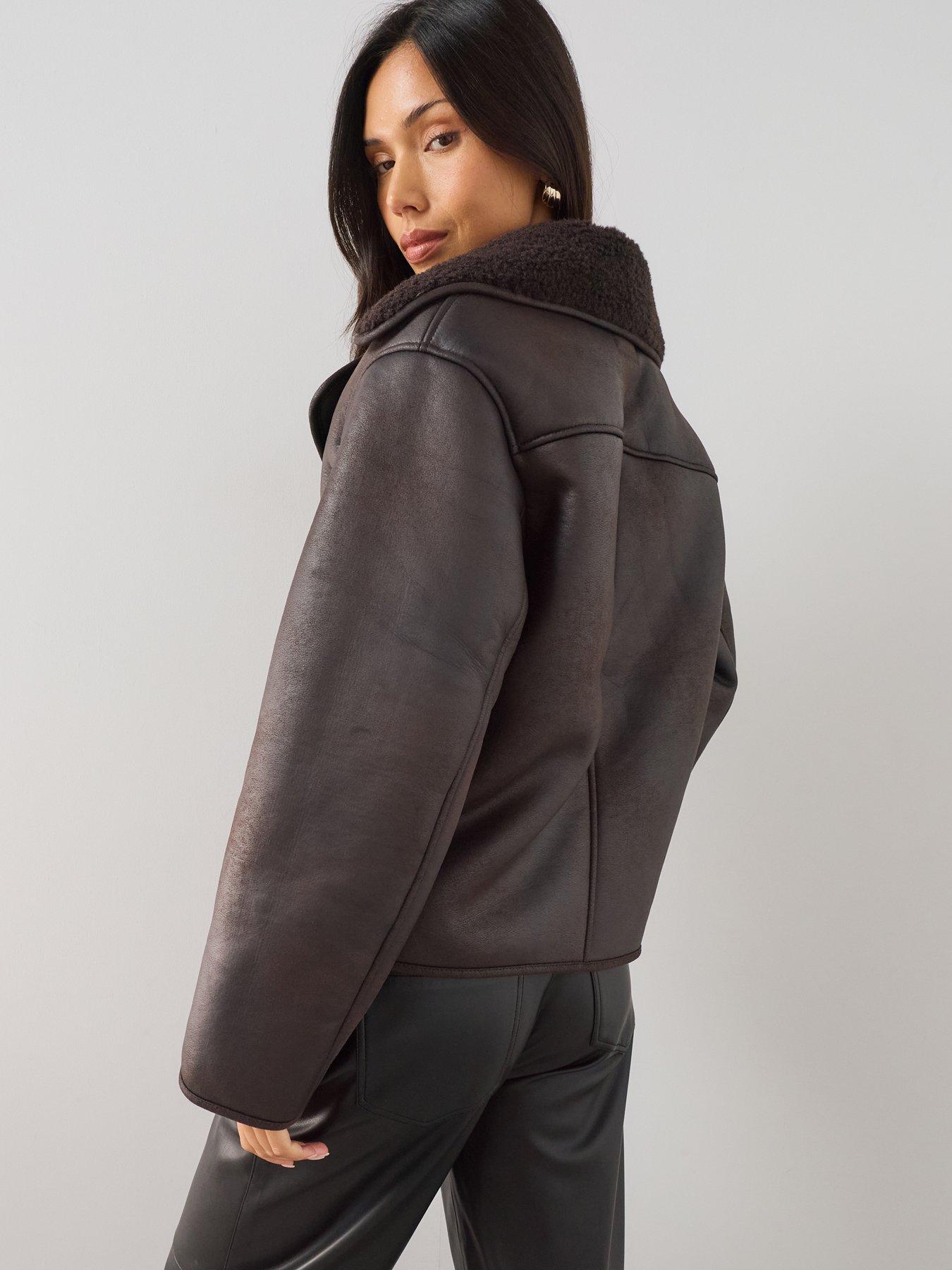Image 2 of 7 of The Very Collection Faux Shealing Relaxed Jacket
