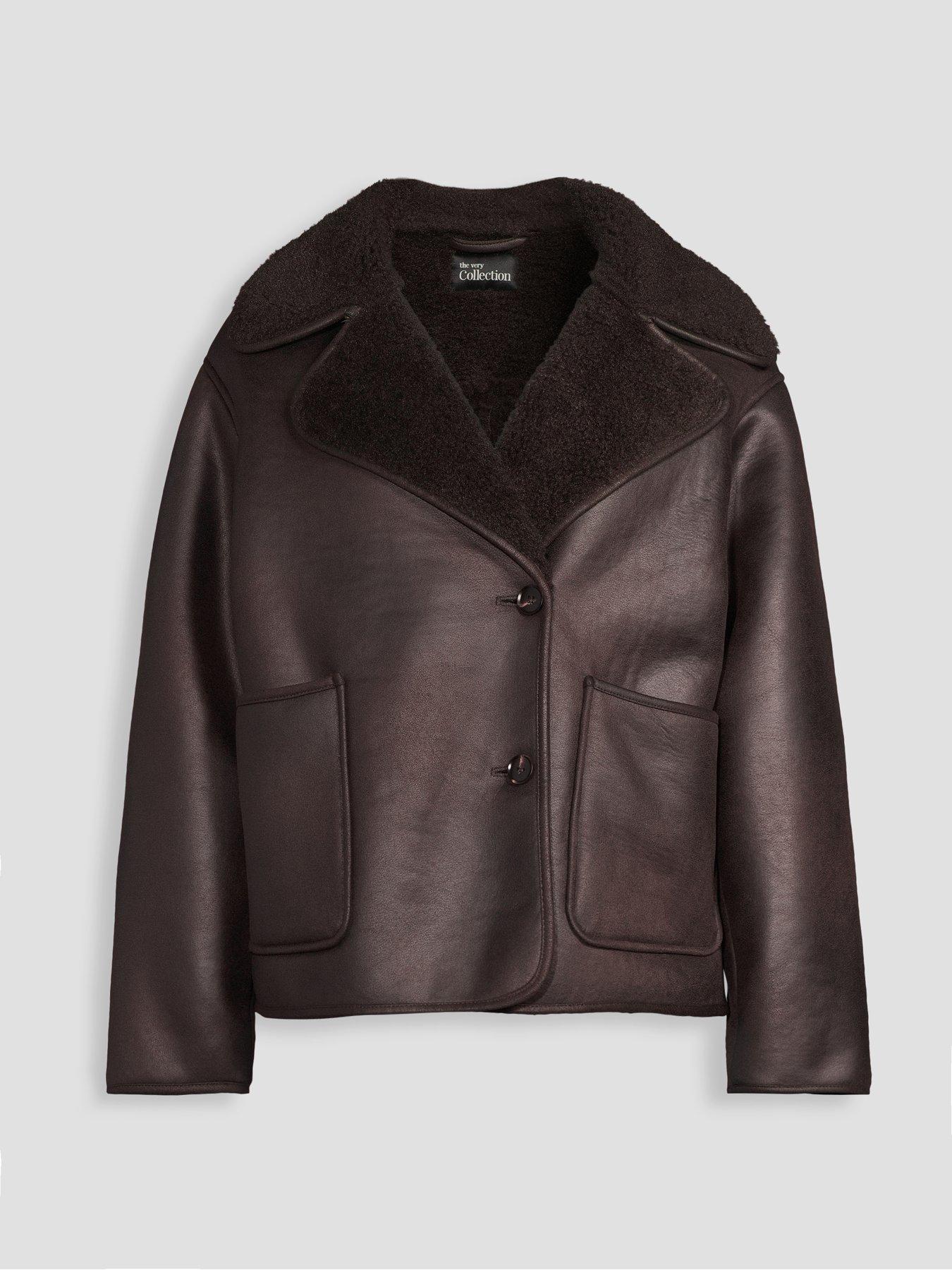 Image 7 of 7 of The Very Collection Faux Shealing Relaxed Jacket