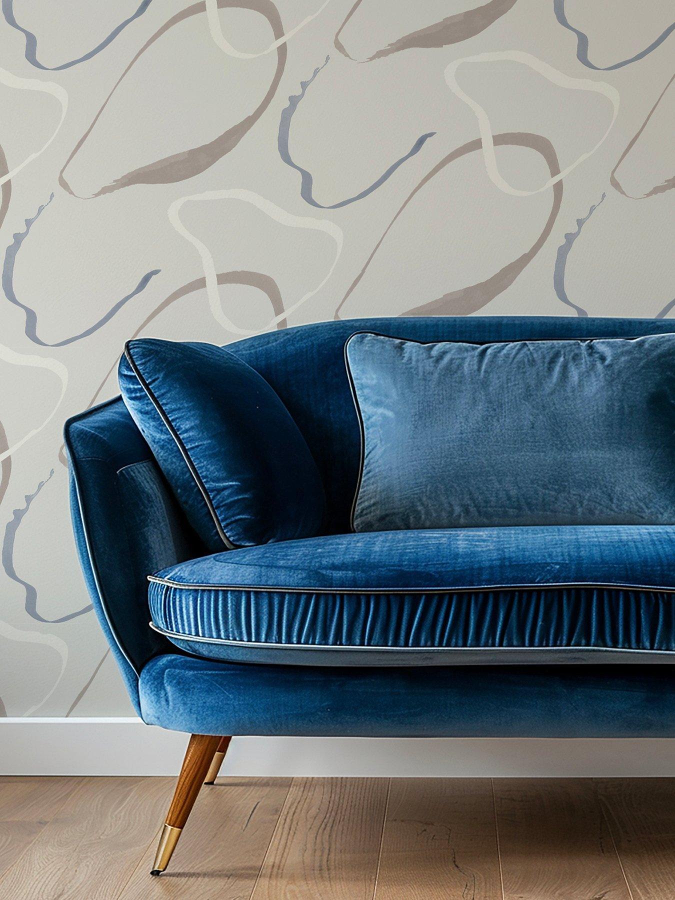 The Very Collection Abstract Lines Blue Wallpaper