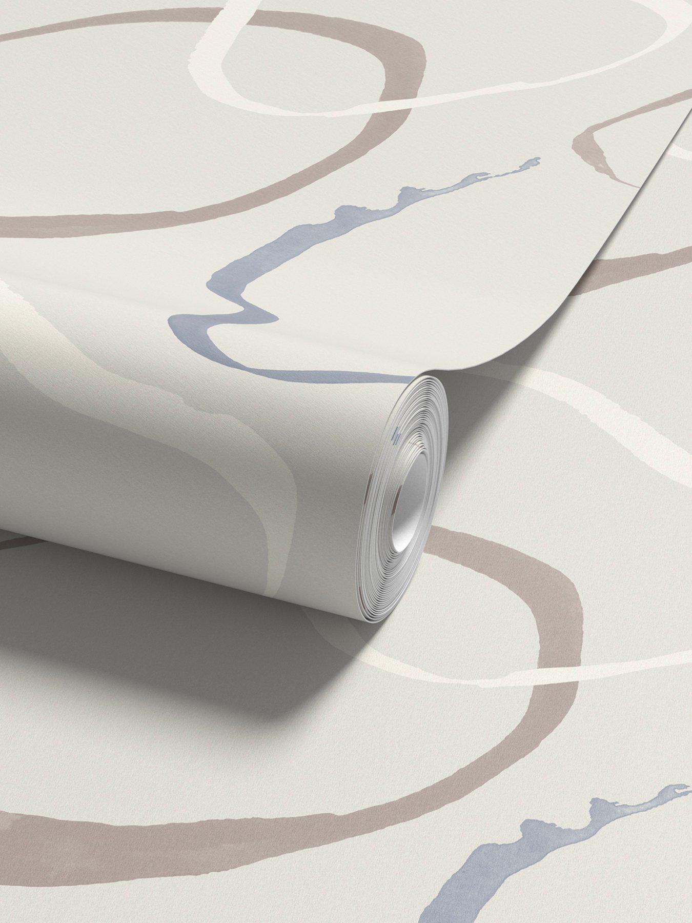 Image 3 of 4 of The Very Collection Abstract Lines Blue Wallpaper