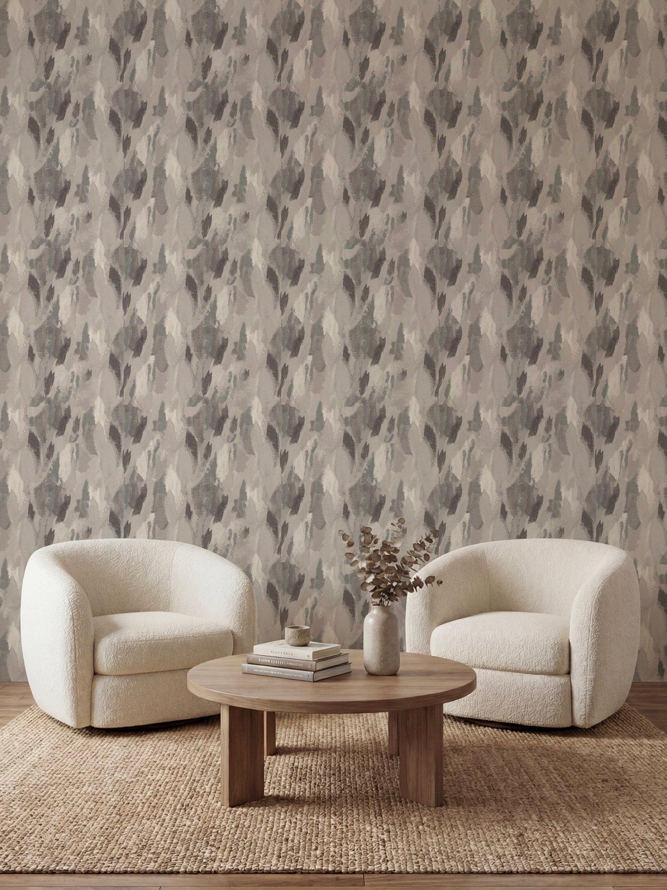 Image 4 of 4 of The Very Collection The Very Collection Painted Abstract Grey Wallpaper