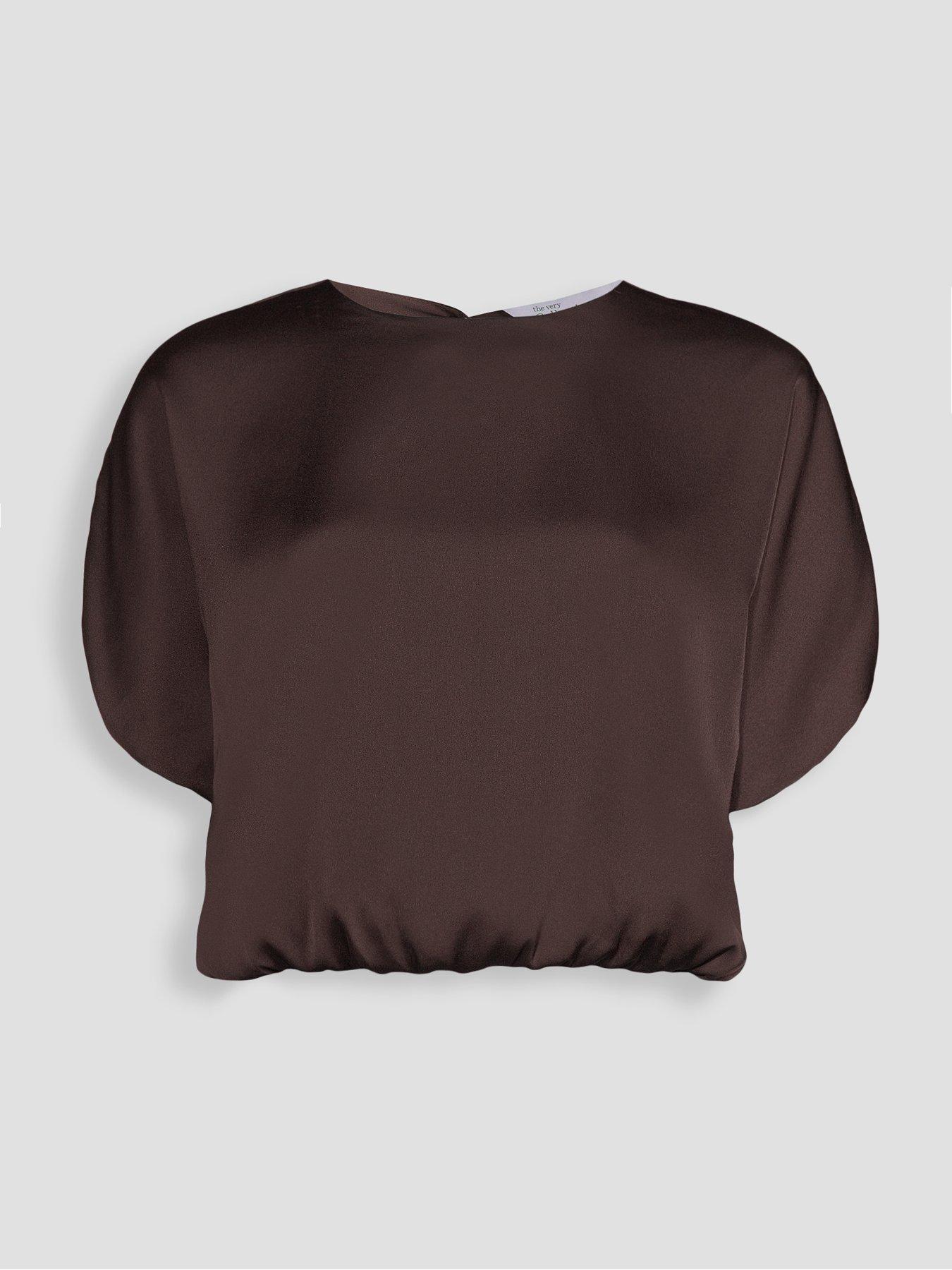 Image 7 of 7 of The Very Collection Bubble Hem Satin Blouse