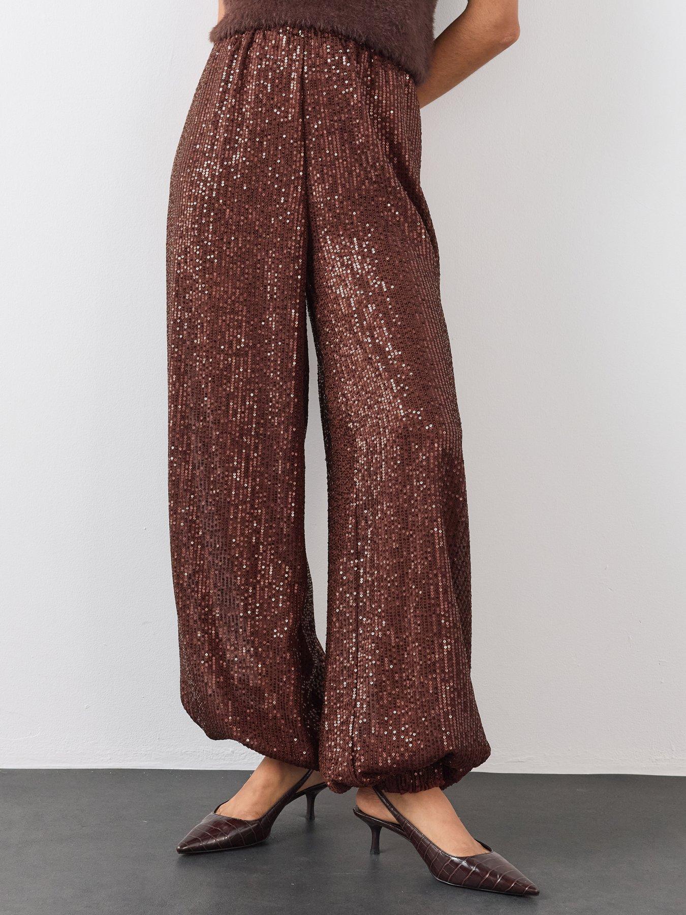 Image 4 of 7 of The Very Collection Sequin Balloon Trousers