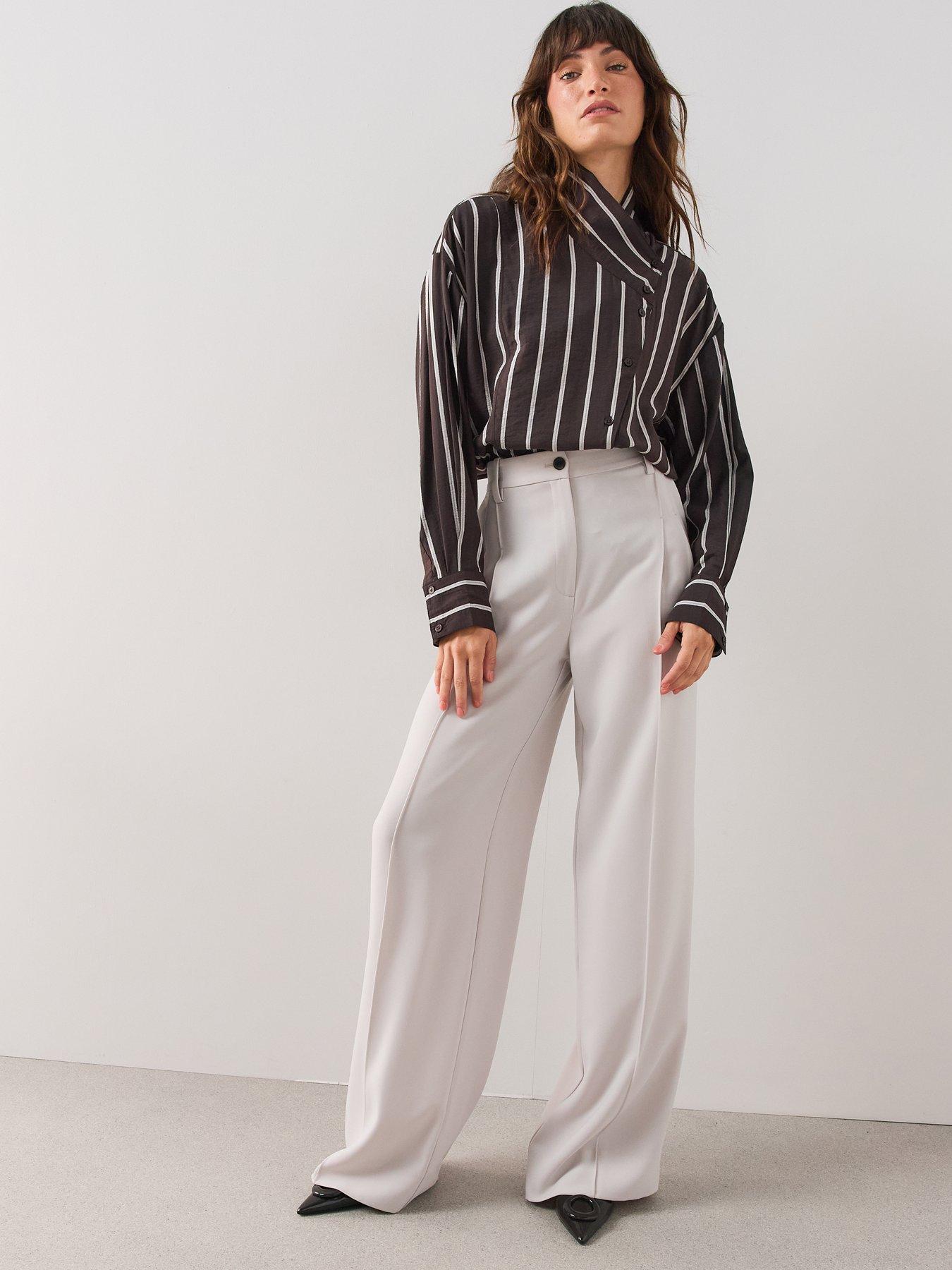 The Very Collection Funnel Neck Stripe Shirt - Blue