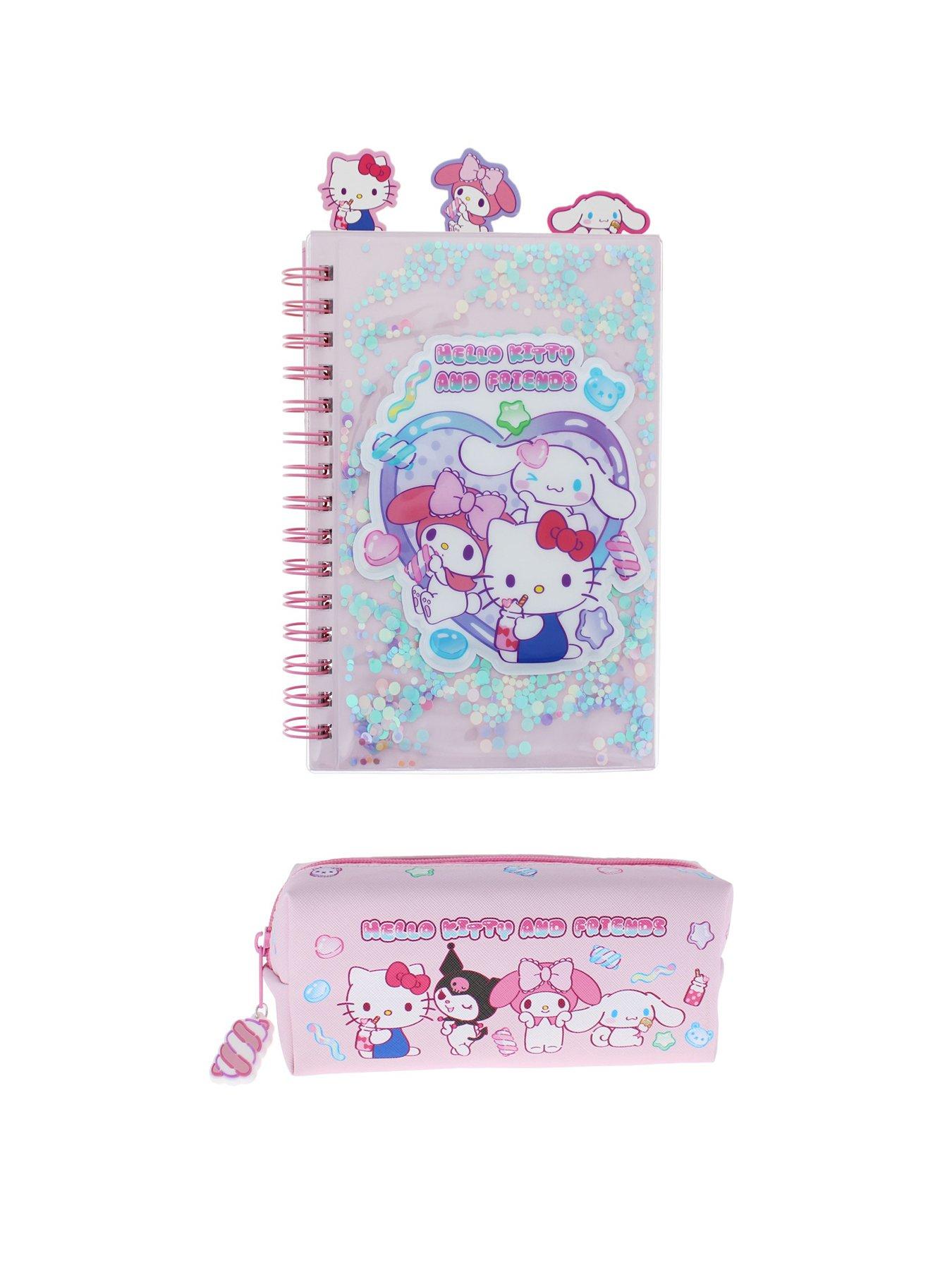 Hello Kitty Glitter Notebook & Pencil Case