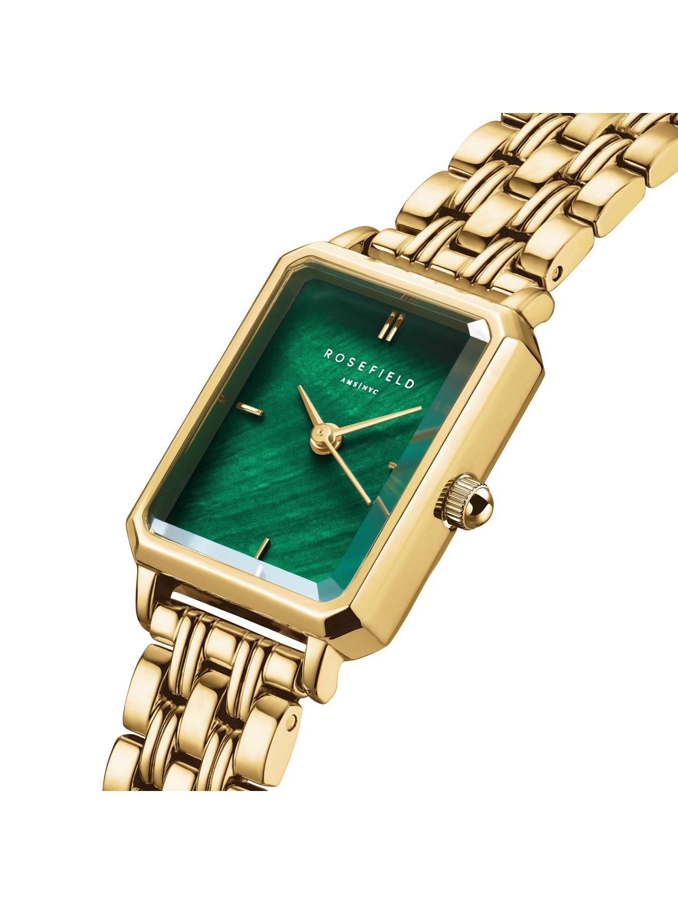Image 2 of 5 of Rosefield OCTAGON XS Green MOP Dial Gold case and Bracelet