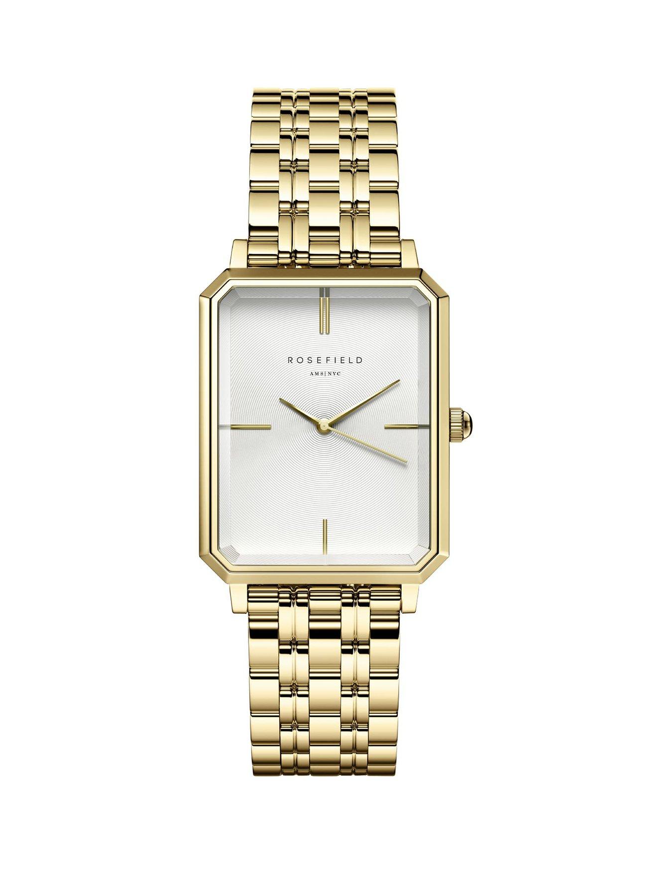 Image 1 of 7 of Rosefield OCTAGON  White Dial Gold Case and Bracelet