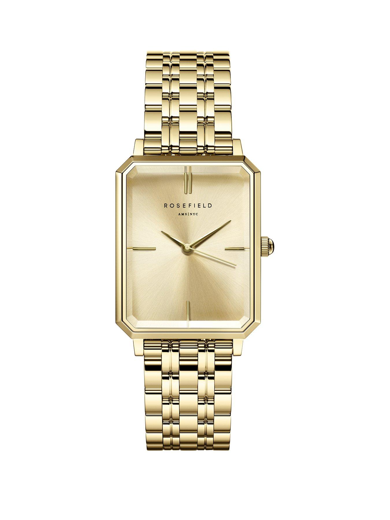 Image 1 of 4 of Rosefield OCTAGON  Gold Dial Gold Case and Bracelet