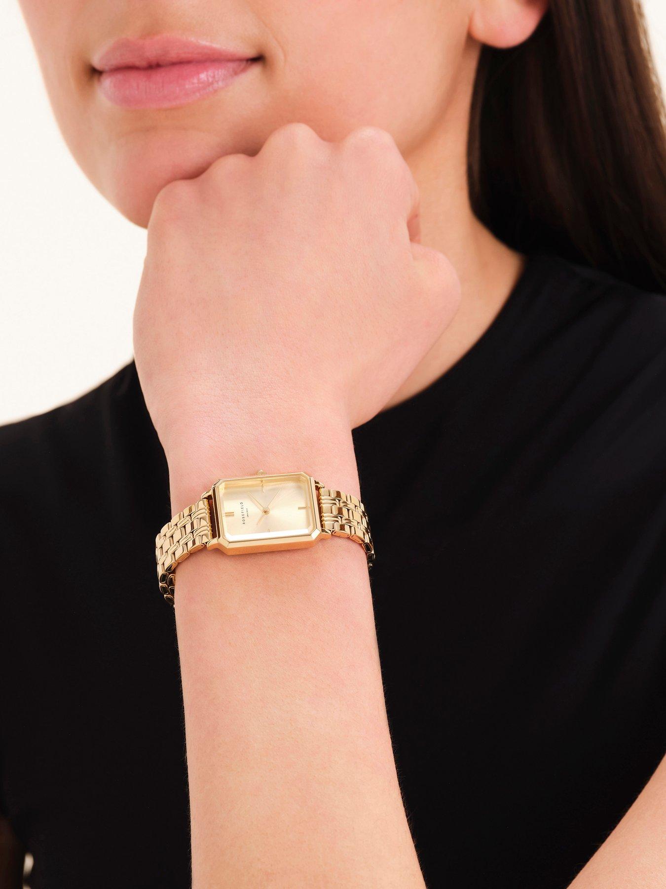 Image 4 of 4 of Rosefield OCTAGON  Gold Dial Gold Case and Bracelet