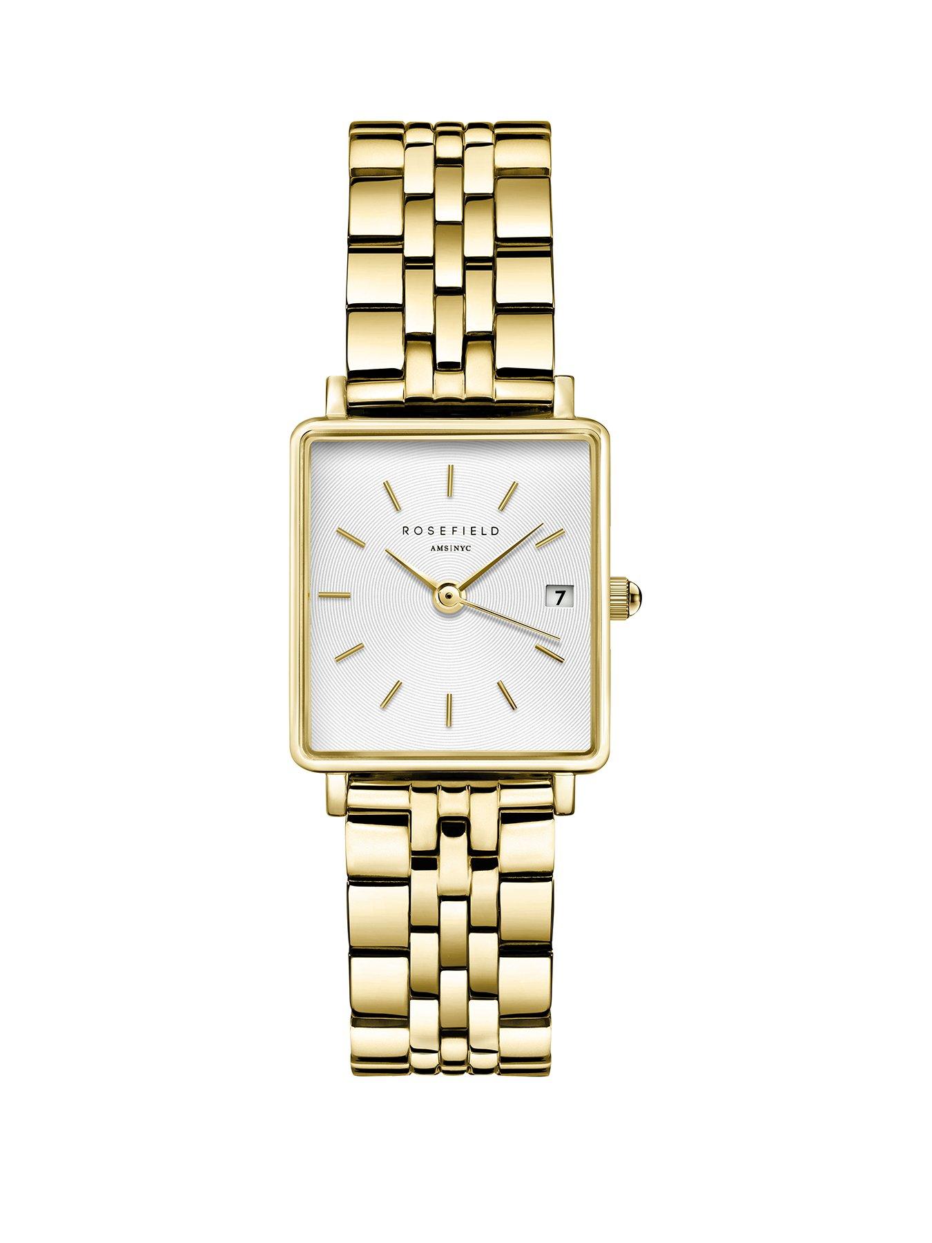 Image 1 of 4 of Rosefield BOXY XS White Dial Gold Case and Bracelet