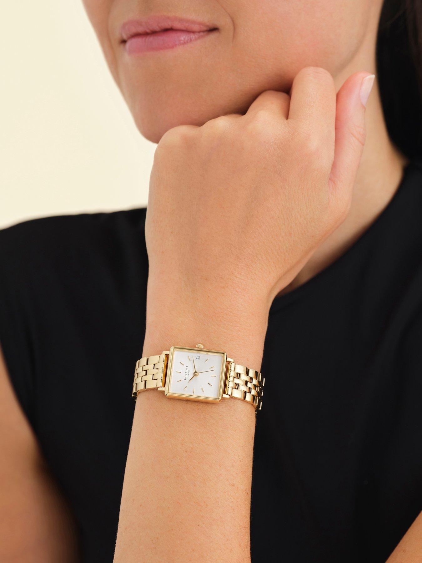 Image 4 of 4 of Rosefield BOXY XS White Dial Gold Case and Bracelet