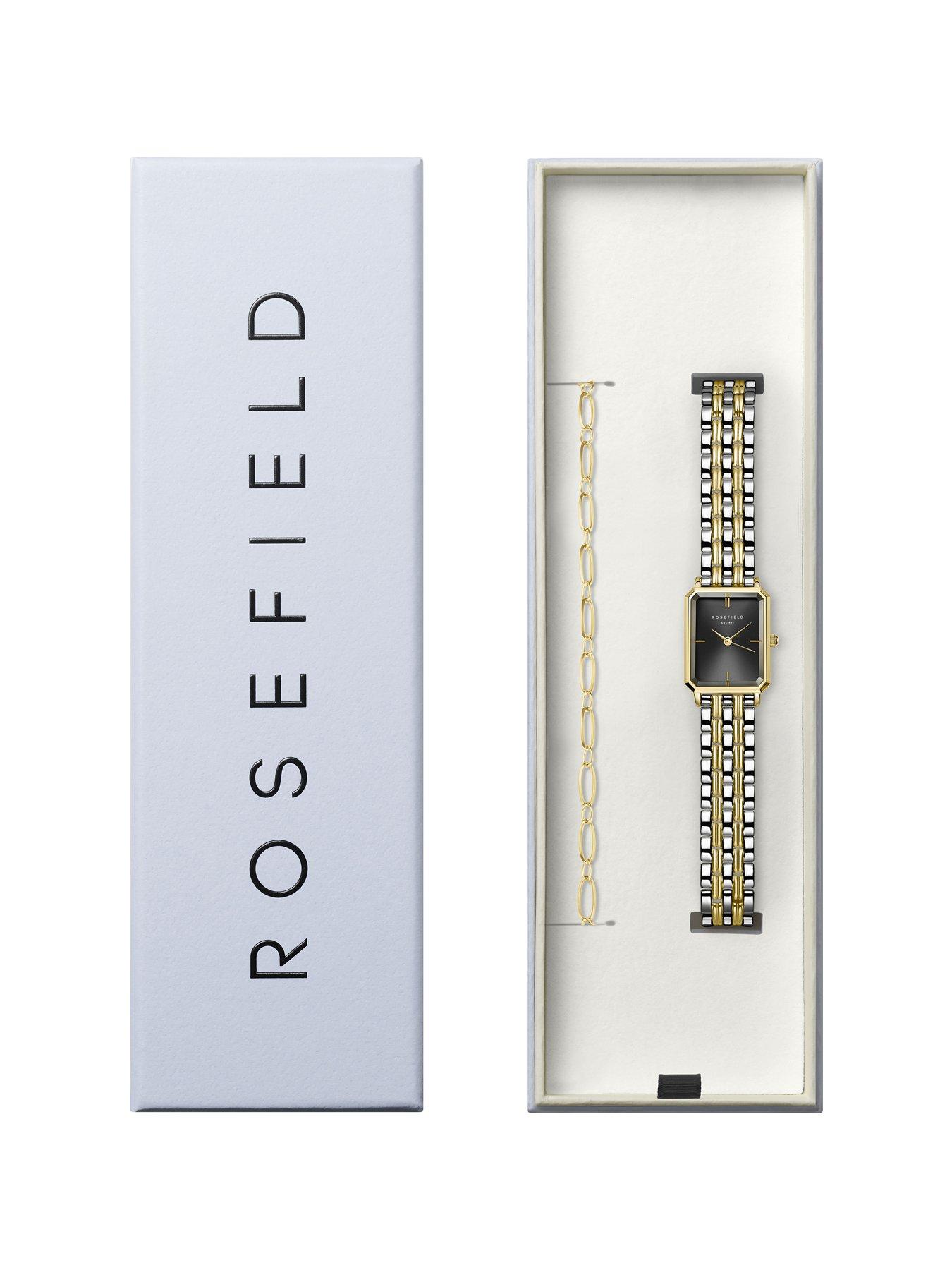 Image 2 of 2 of Rosefield BOX SET - Octagon Black Dial Watch with Oval Linked Bracelet