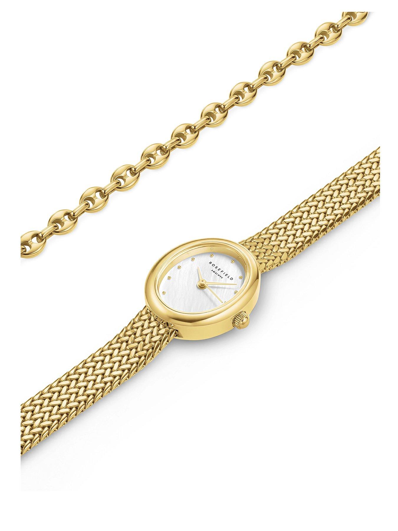 Image 1 of 2 of Rosefield BOX SET - Mini Oval Watch with Coffee Bean Bracelet