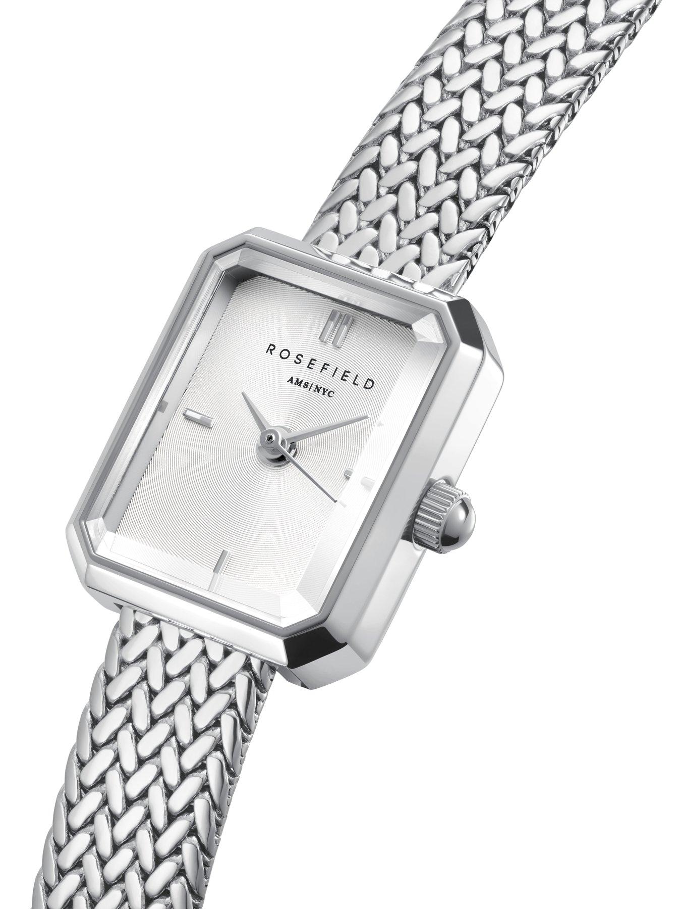 Image 2 of 5 of Rosefield MINI Octagon Silver Dial Steel Mesh