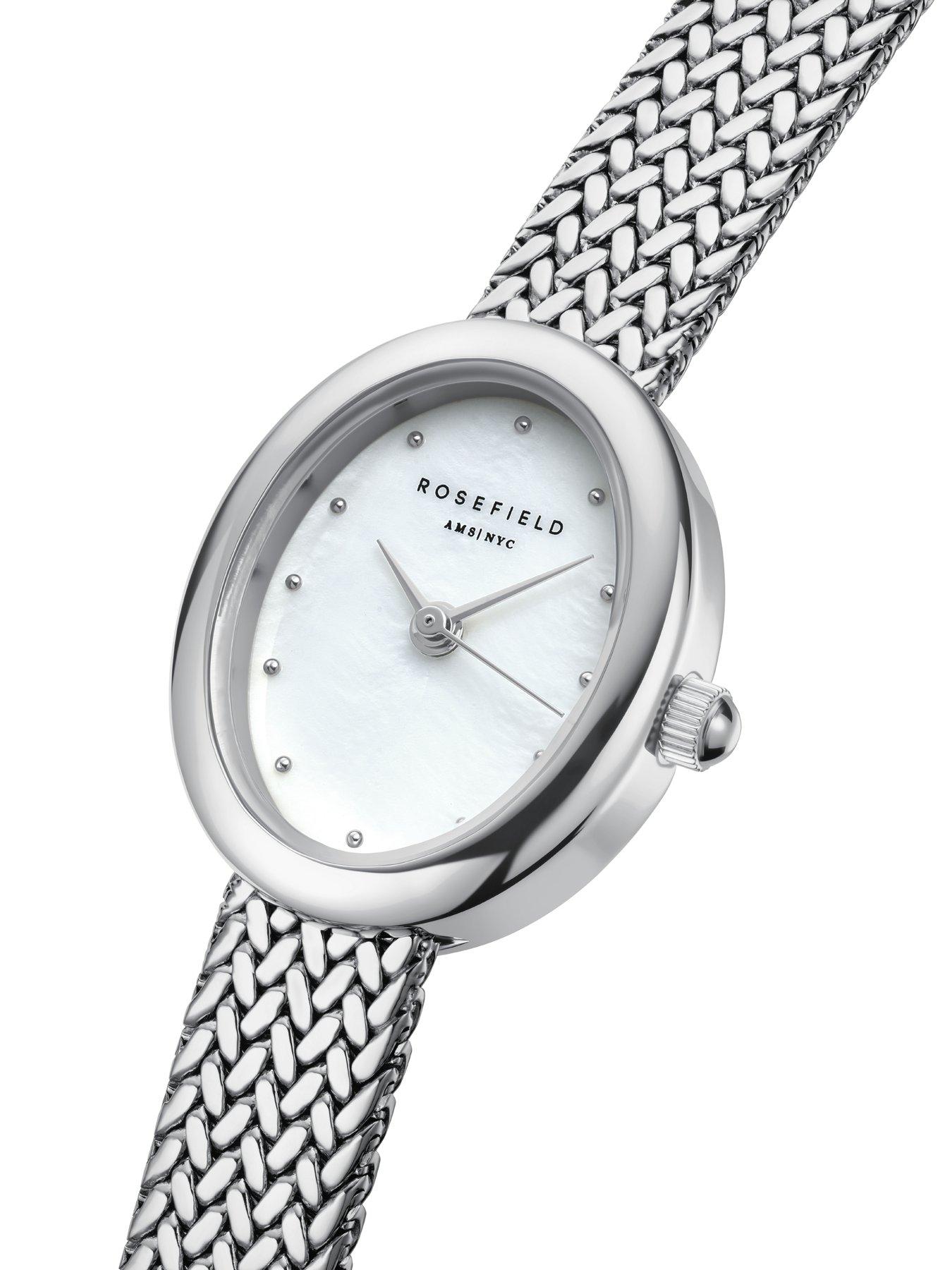 Image 2 of 5 of Rosefield MINI Oval MOP Dial Steel Mesh