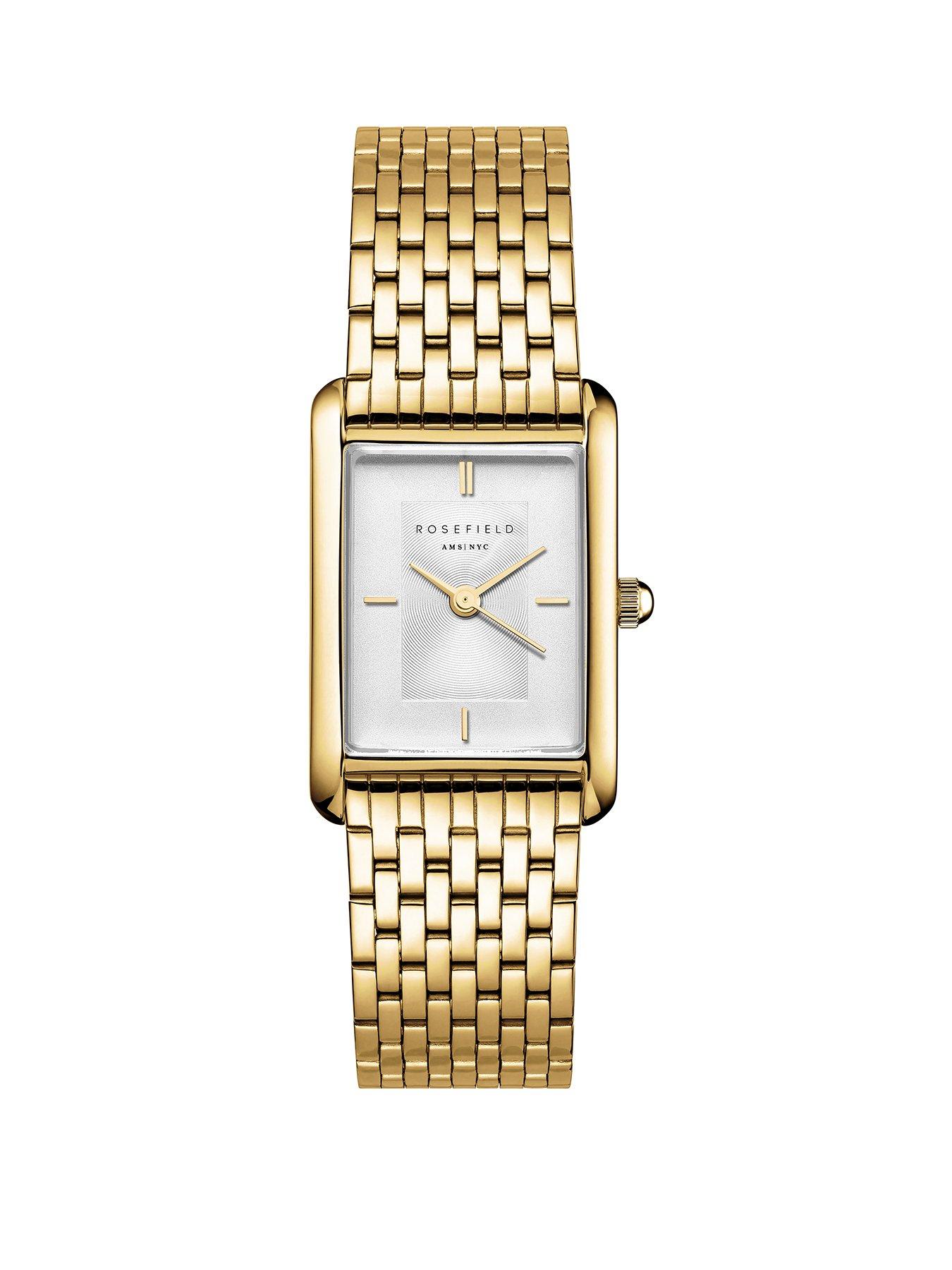 Rosefield HEIRLOOM White Dial Gold Case and Multi Linked Bracelet