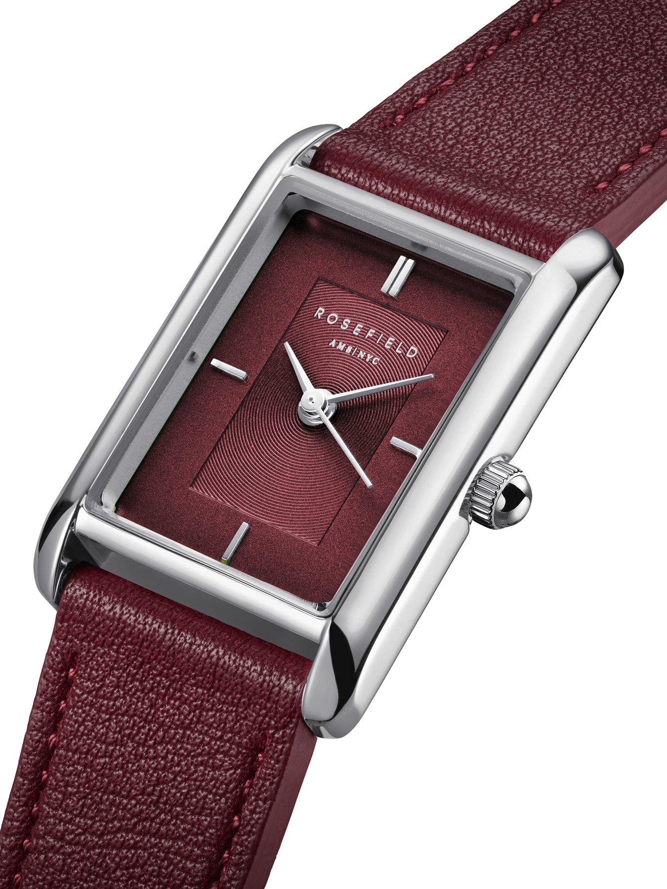Image 2 of 4 of Rosefield HEIRLOOM Burgundy Dial Burgundy Leather Strap