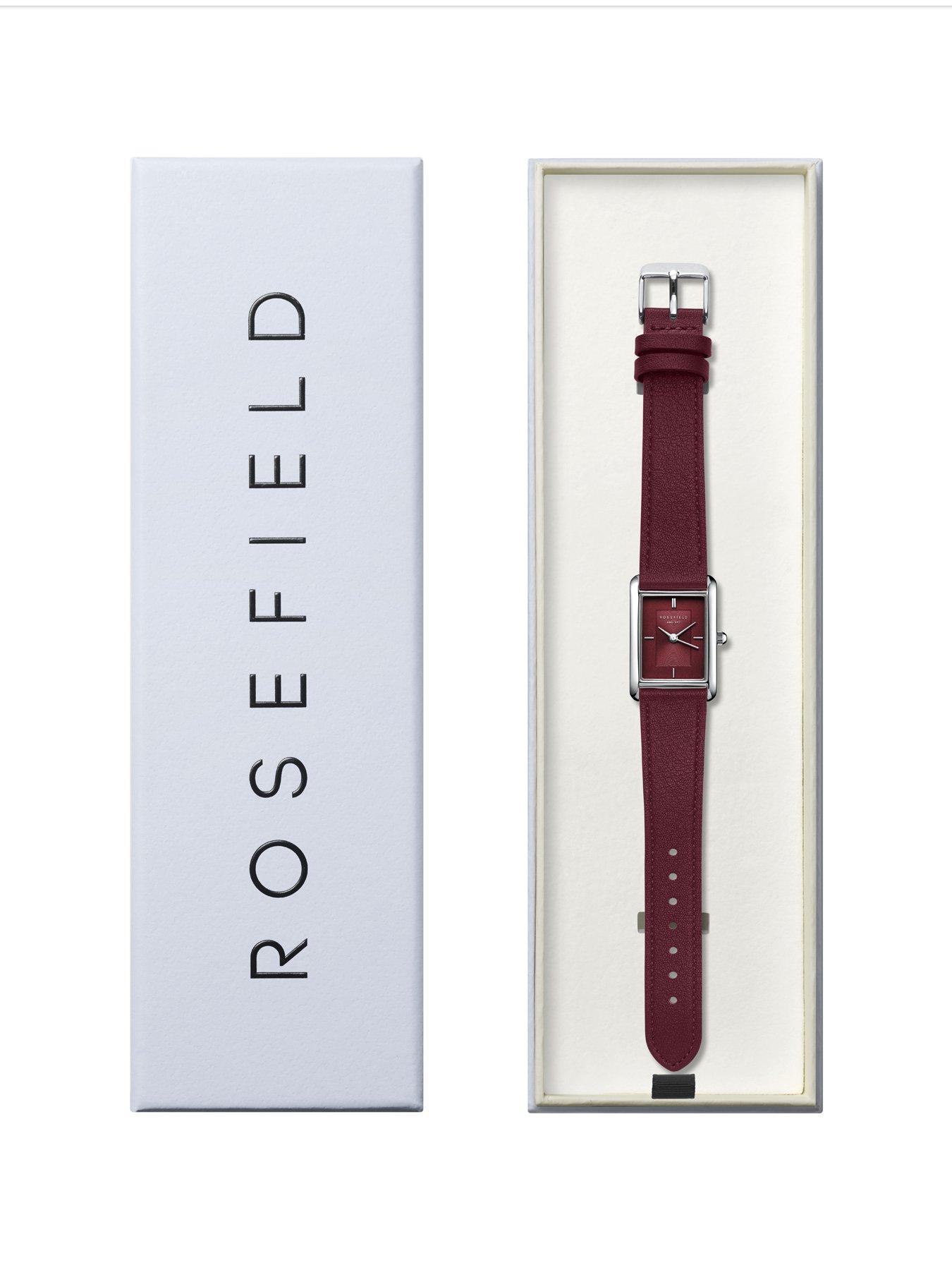 Image 3 of 4 of Rosefield HEIRLOOM Burgundy Dial Burgundy Leather Strap