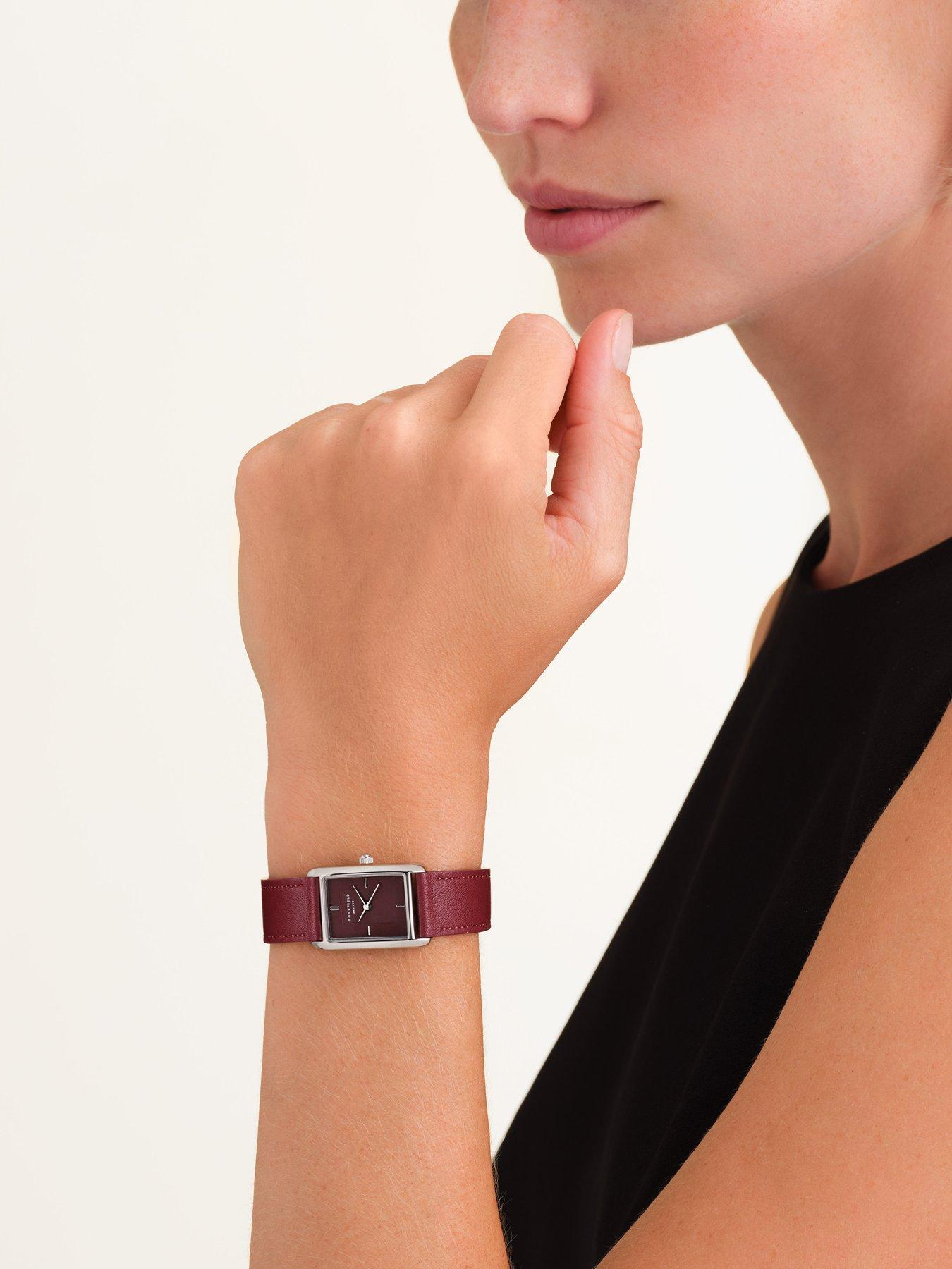 Image 4 of 4 of Rosefield HEIRLOOM Burgundy Dial Burgundy Leather Strap