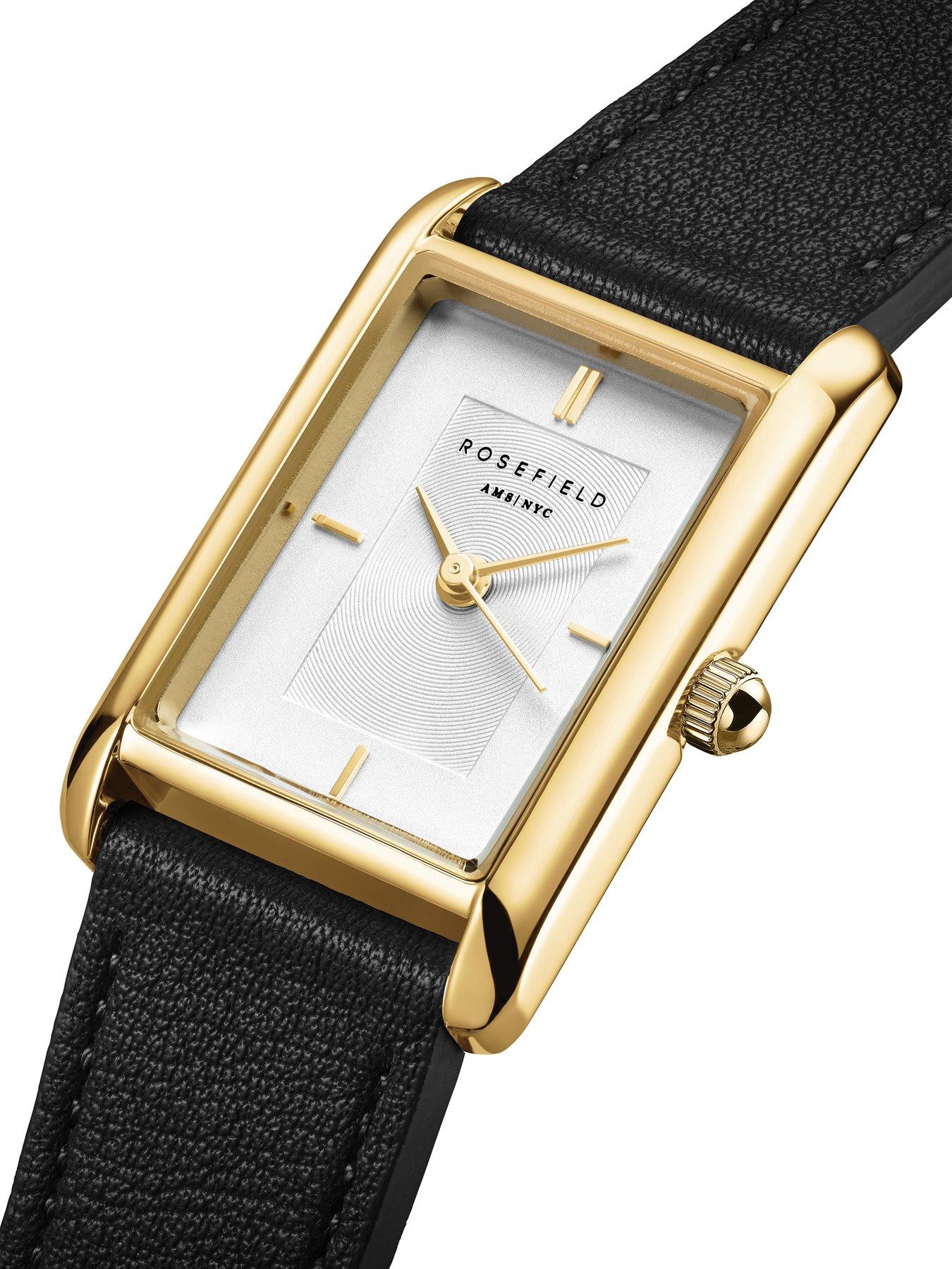 Image 2 of 4 of Rosefield HEIRLOOM White Dial and Case Black Leather Strap