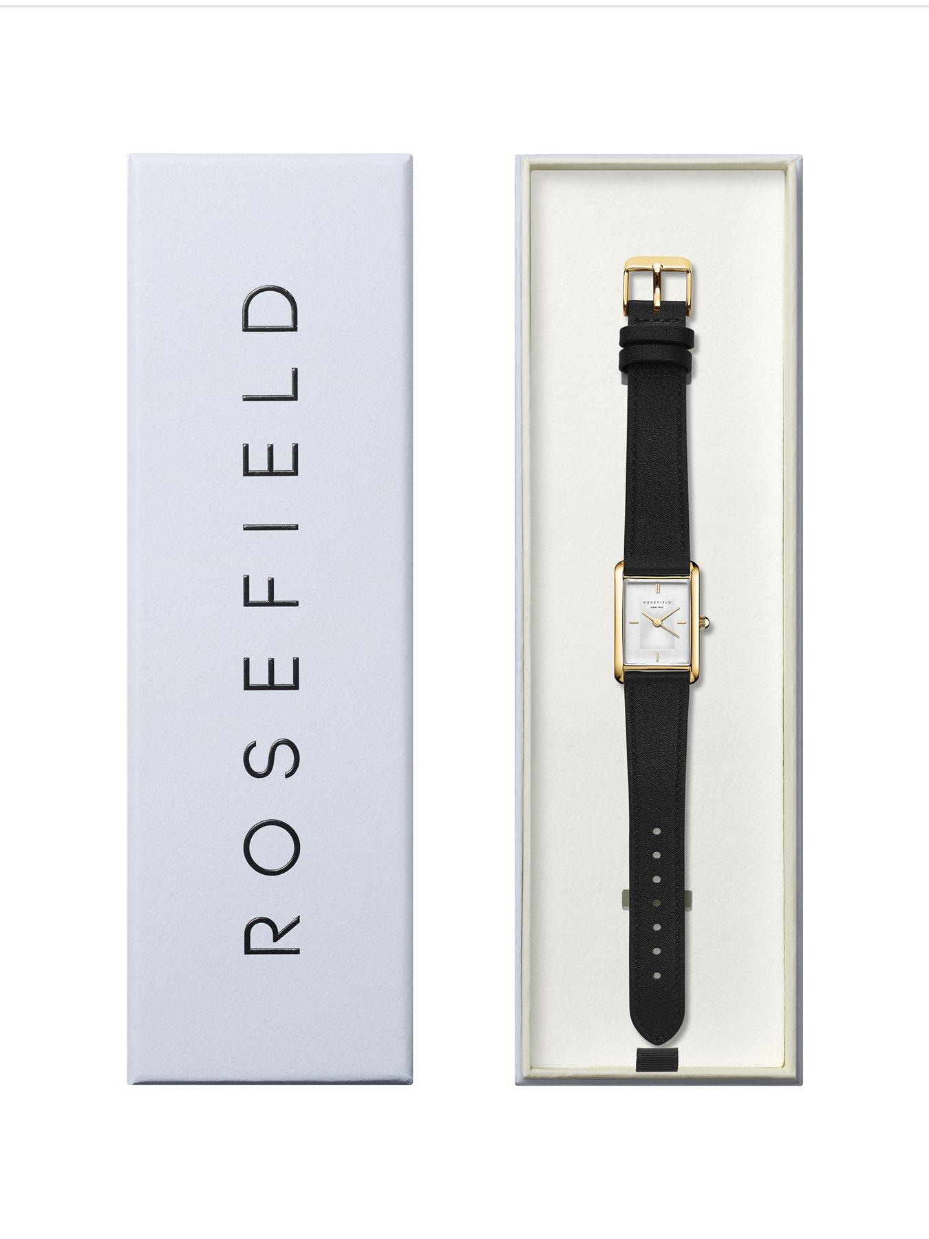 Image 3 of 4 of Rosefield HEIRLOOM White Dial and Case Black Leather Strap