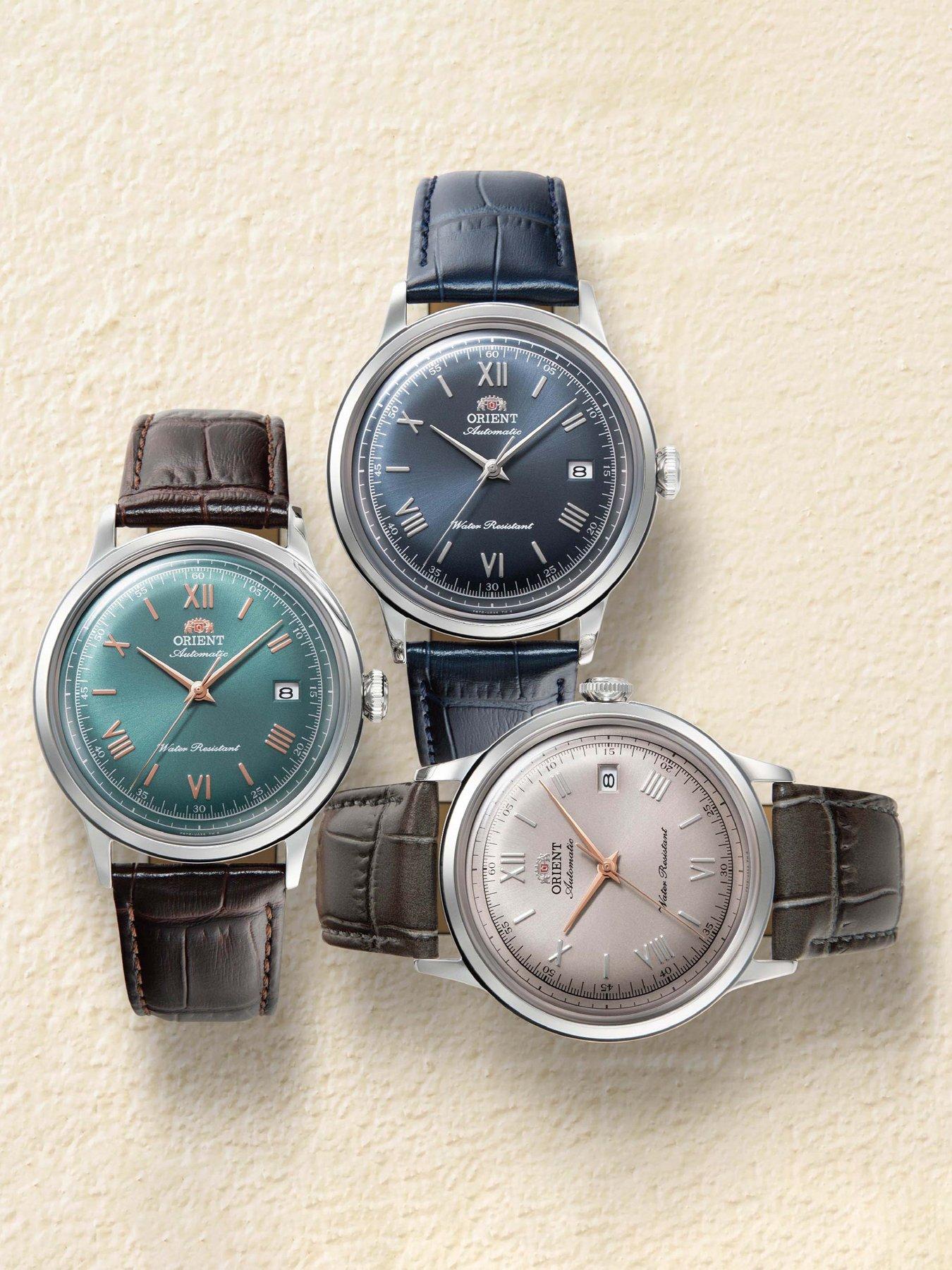 Image 6 of 6 of Orient Bambino 40.5mm Green Dial Roman Numerals  Brown Leather Strap
