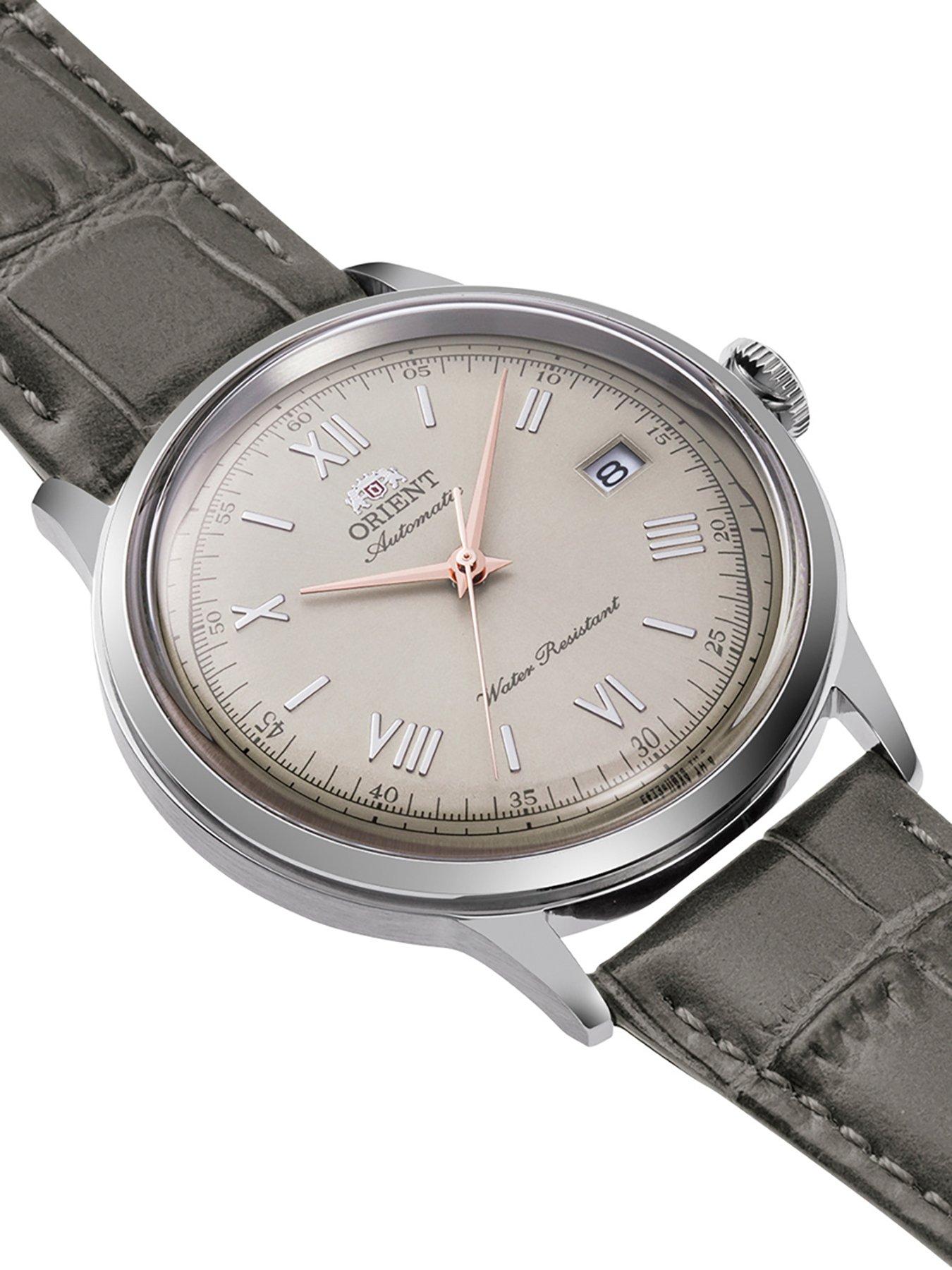 Image 2 of 4 of Orient Bambino 40.5mm Grey Dial Roman Numerals  Grey Leather Strap