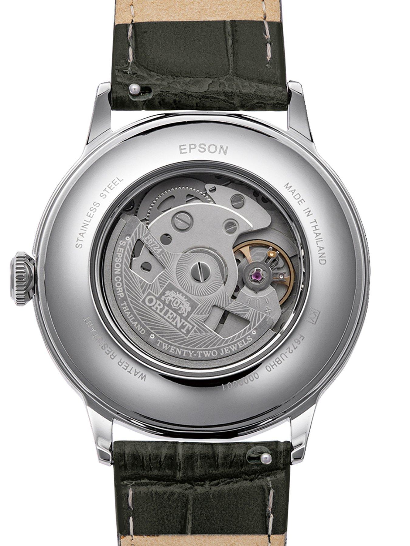 Image 4 of 4 of Orient Bambino 40.5mm Grey Dial Roman Numerals  Grey Leather Strap