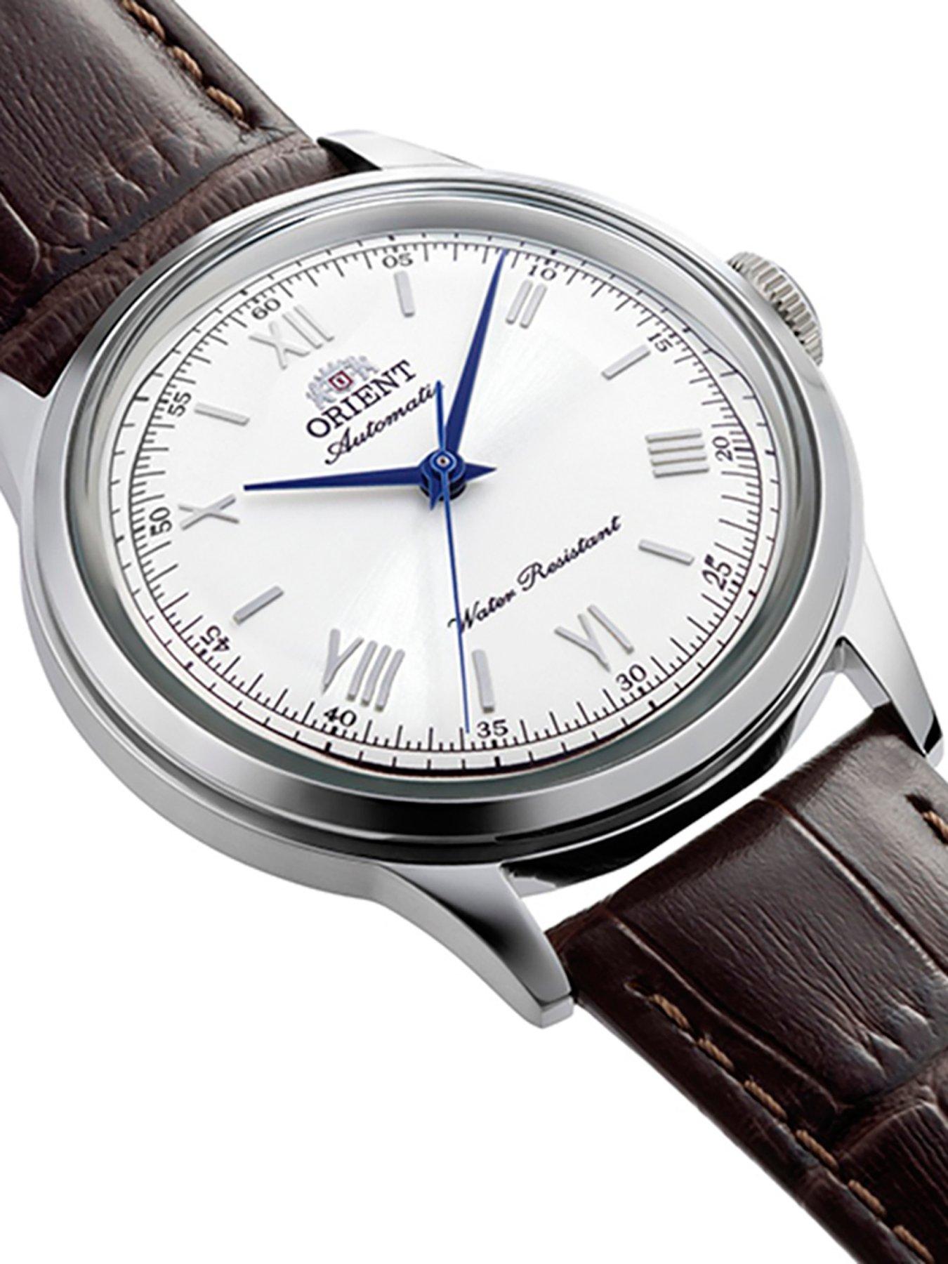 Image 2 of 3 of Orient Bambino 38mm Non-Date White Dial Brown Leather Strap