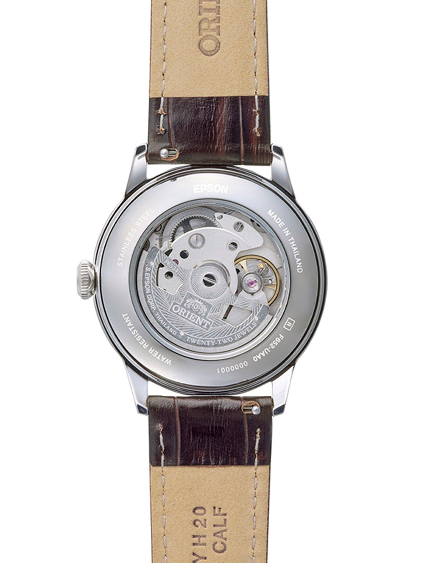 Image 3 of 3 of Orient Bambino 38mm Non-Date White Dial Brown Leather Strap