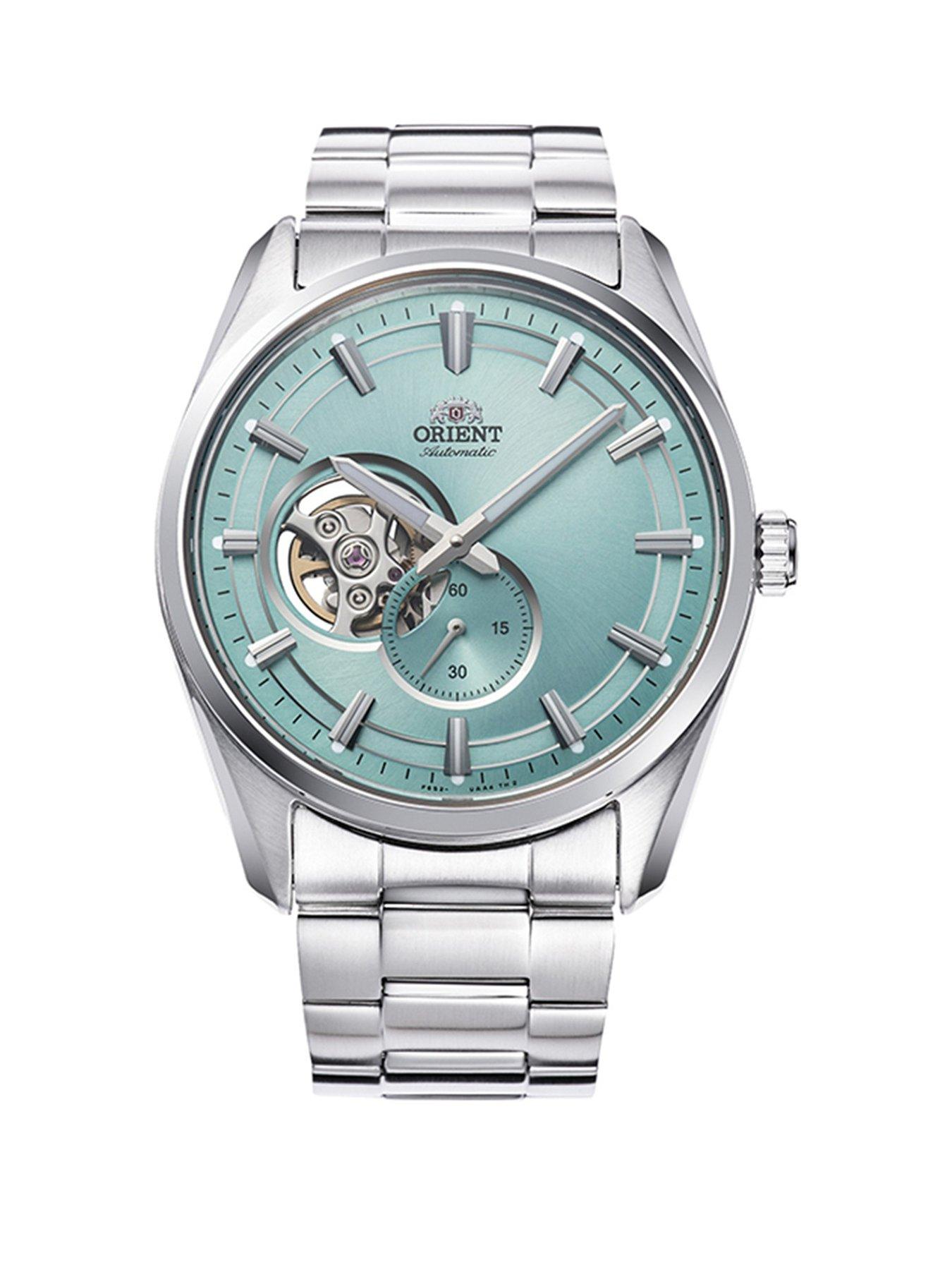 Image 1 of 2 of Orient Stretto Semi Skeleton Light Blue Open Aperture Dial Steel
