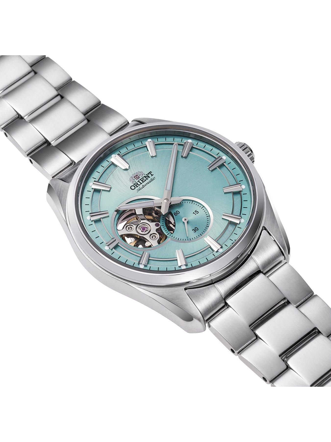 Image 2 of 2 of Orient Stretto Semi Skeleton Light Blue Open Aperture Dial Steel