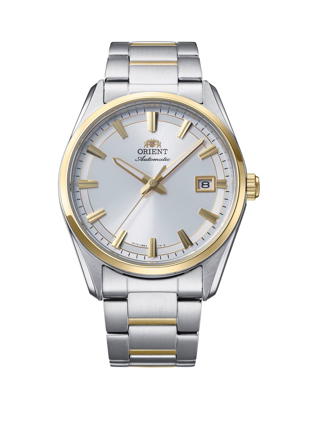Orient Stretto Date Two Tone Silver Dial Steel