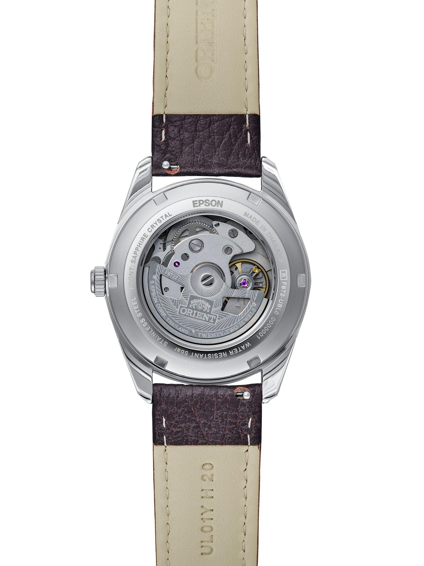 Image 3 of 4 of Orient Stretto Date Two Tone Brown Dial Brown Leather Strap