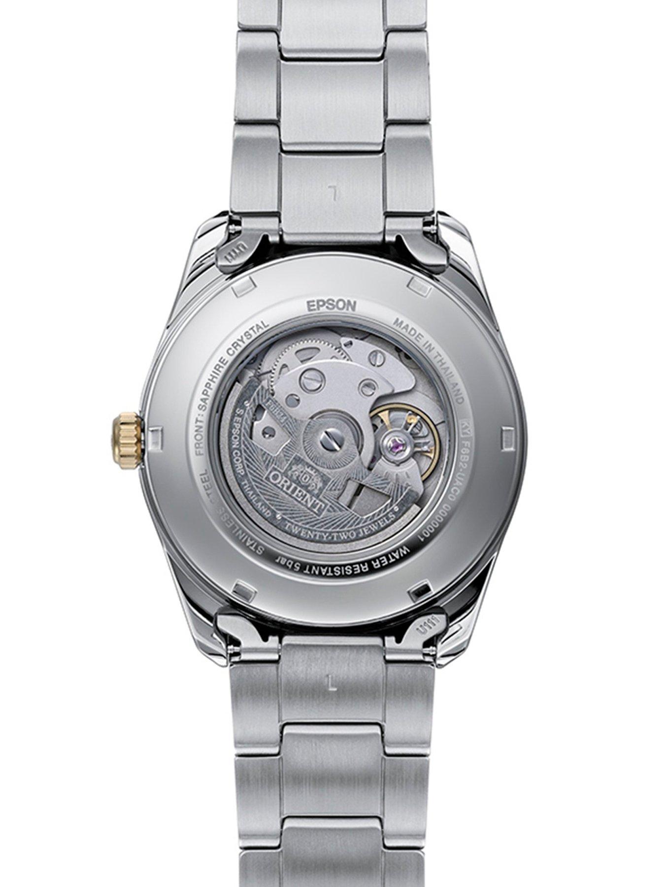 Image 3 of 4 of Orient Stretto Sun and Moon Two Tone Silver Dial Steel