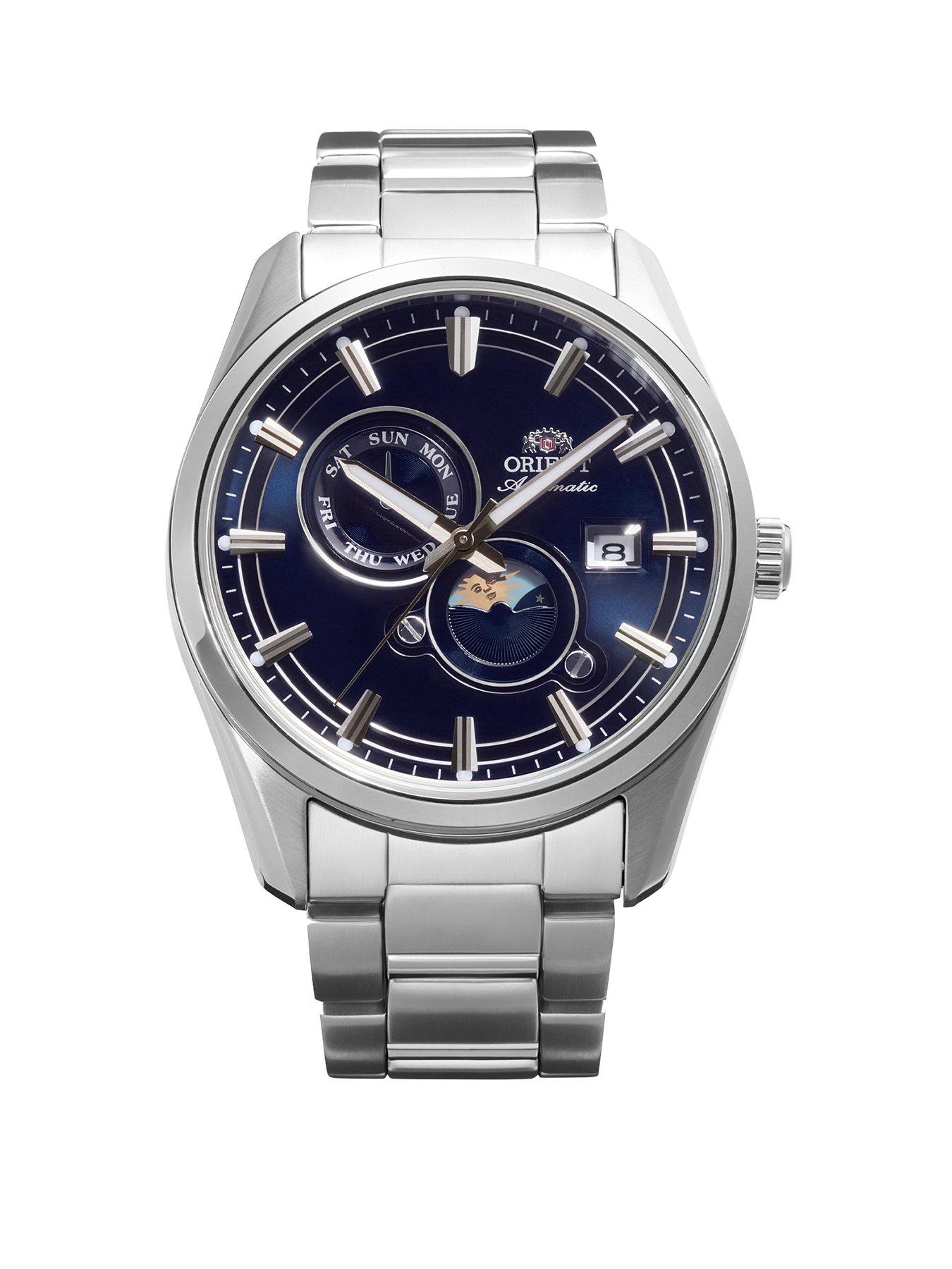 Orient Stretto Sun and Moon Blue Dial Steel