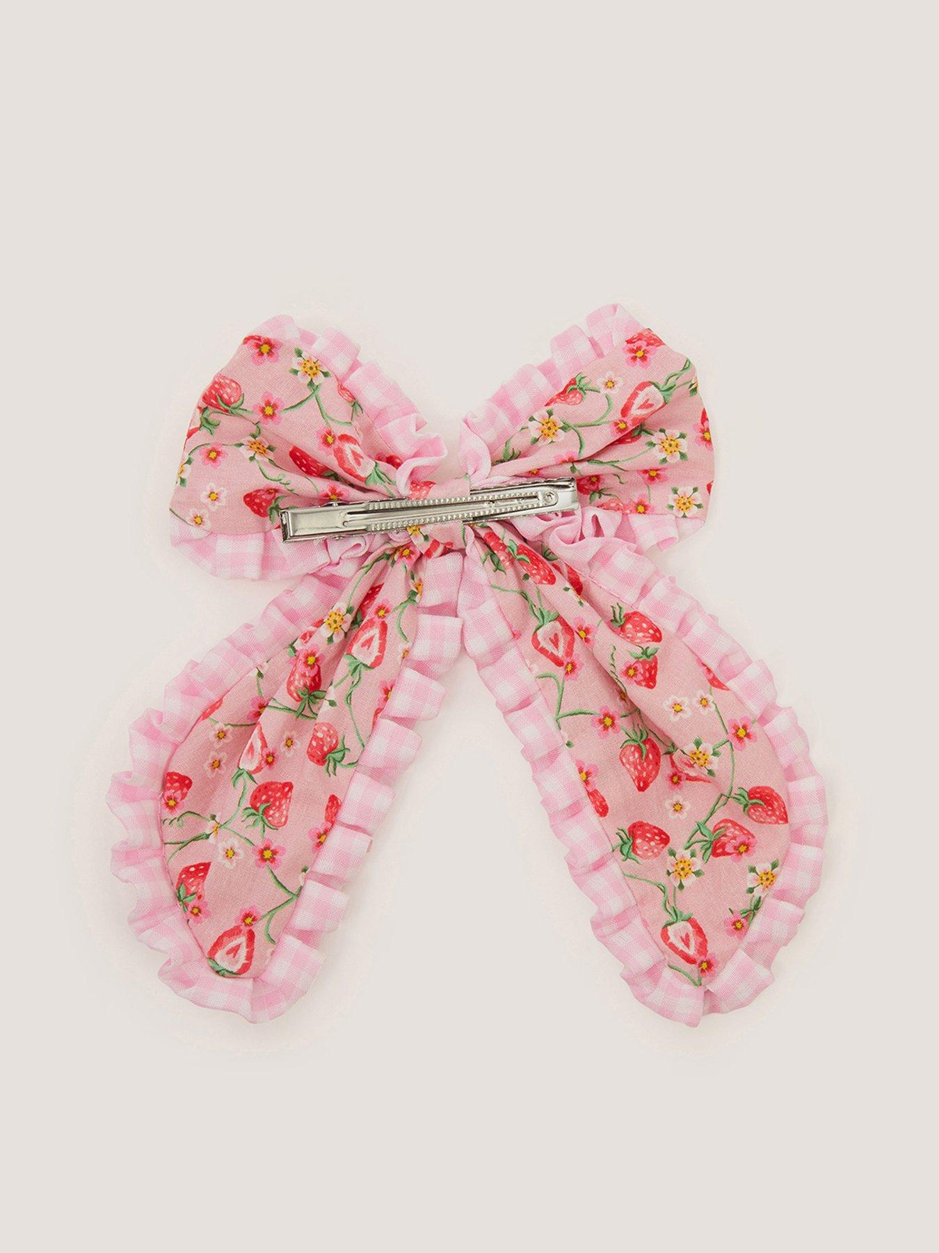 Image 2 of 3 of Monsoon Girls Strawberry Frill Bow Clip - Multi