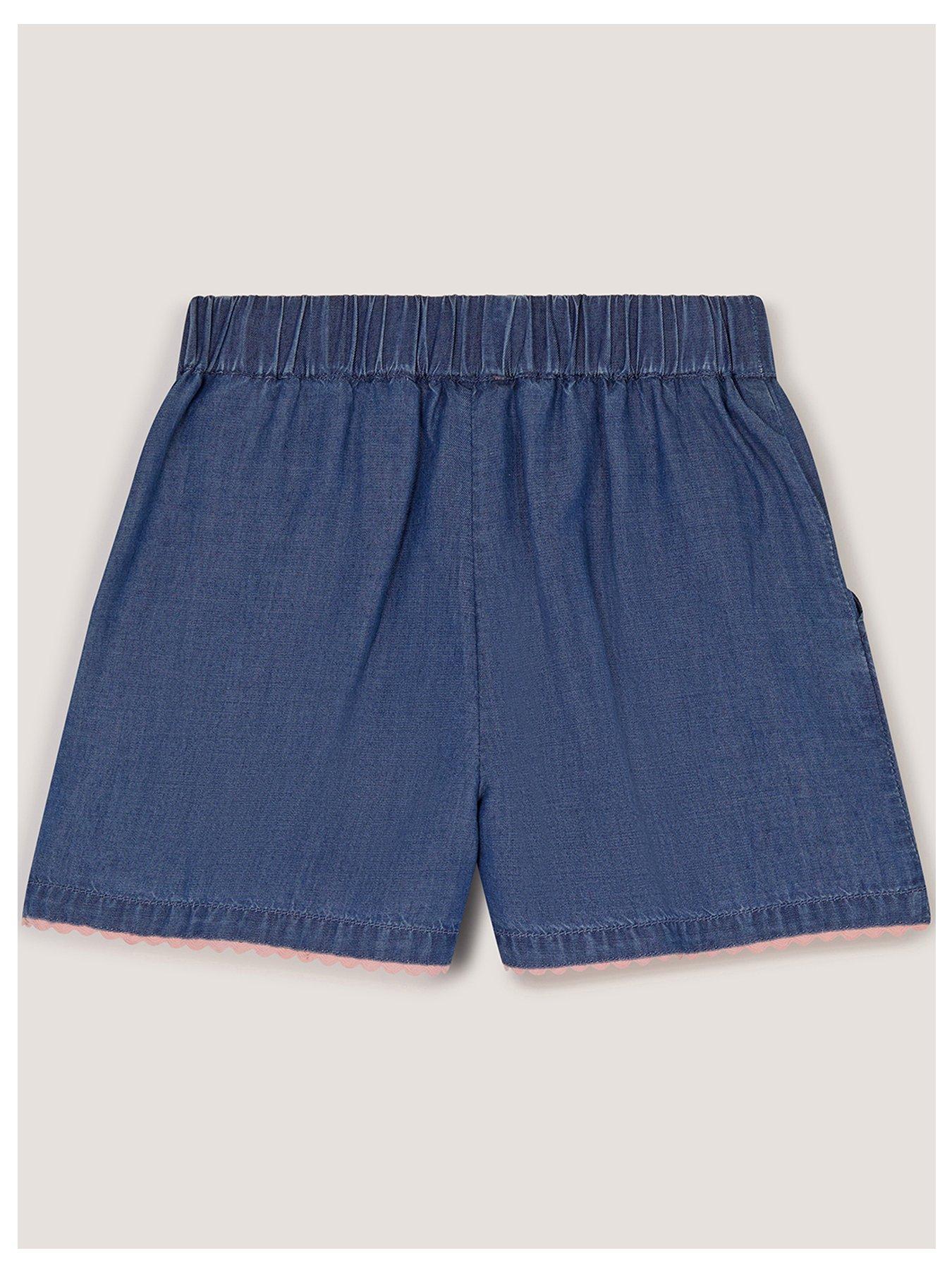 Monsoon Girls Butterfly Embroidered Shorts - Blue | Very