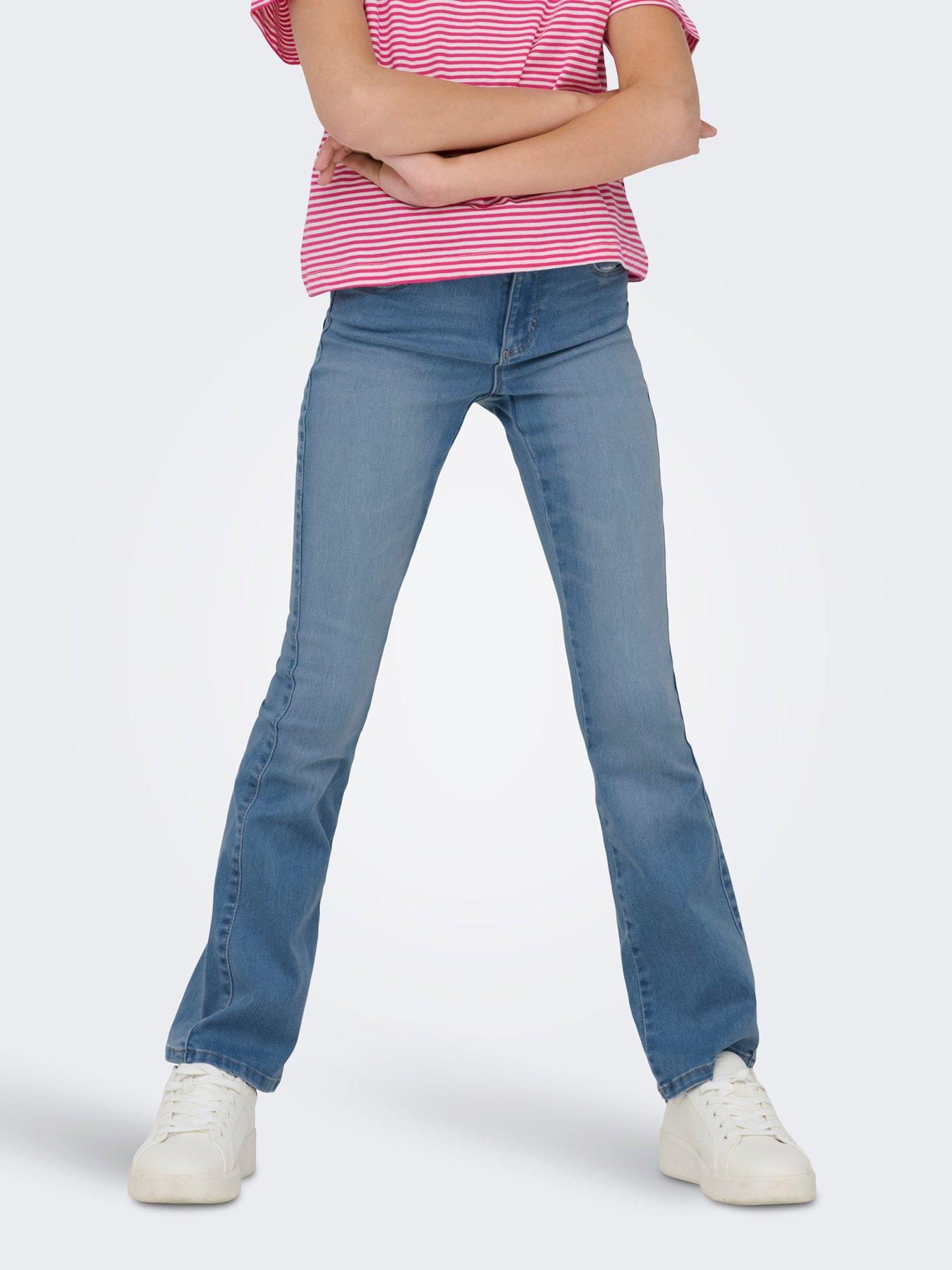 Only Kids Girls Royal Life Flared Jeans - Light Blue