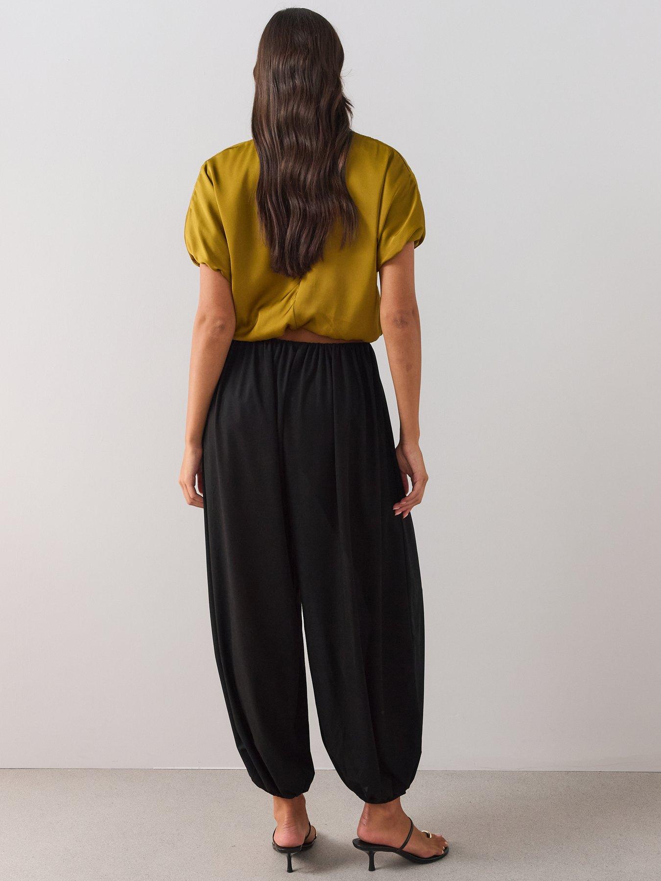 Image 6 of 6 of The Very Collection Womens Bubble Hem Satin Blouse - Green