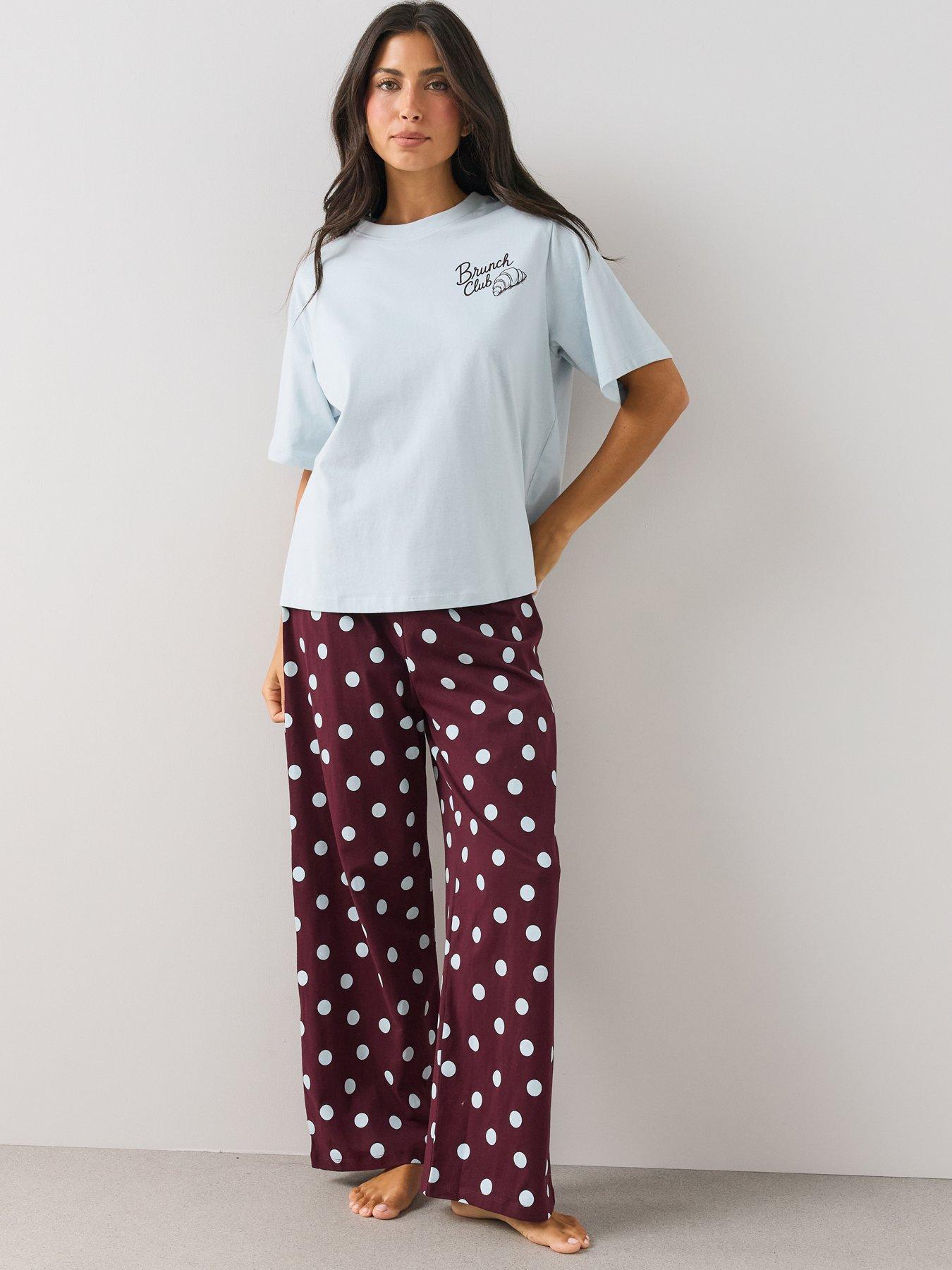 Image 1 of 6 of The Very Collection Oversized Graphic Pyjama Set - Blue