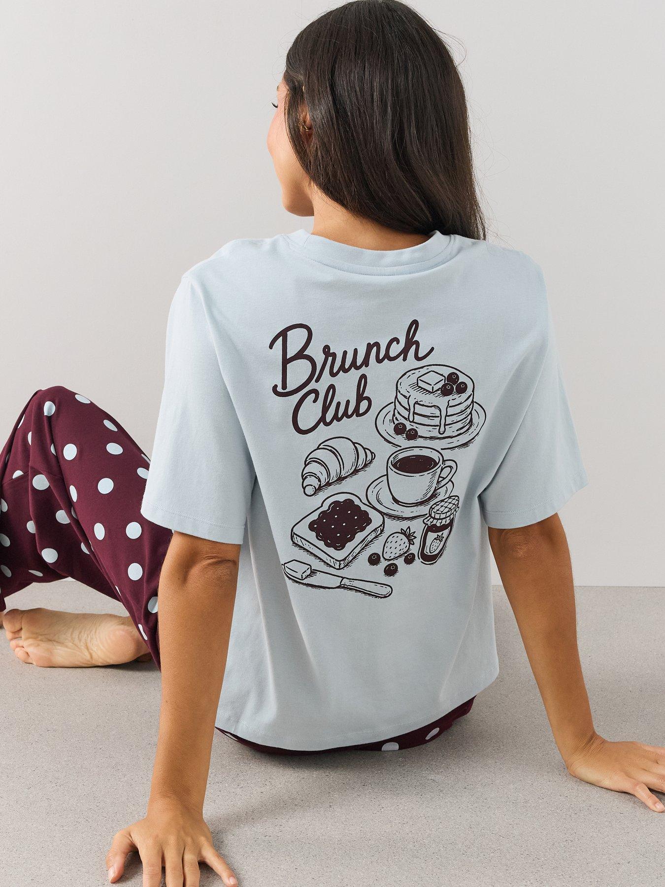 Image 4 of 6 of The Very Collection Oversized Graphic Pyjama Set - Blue
