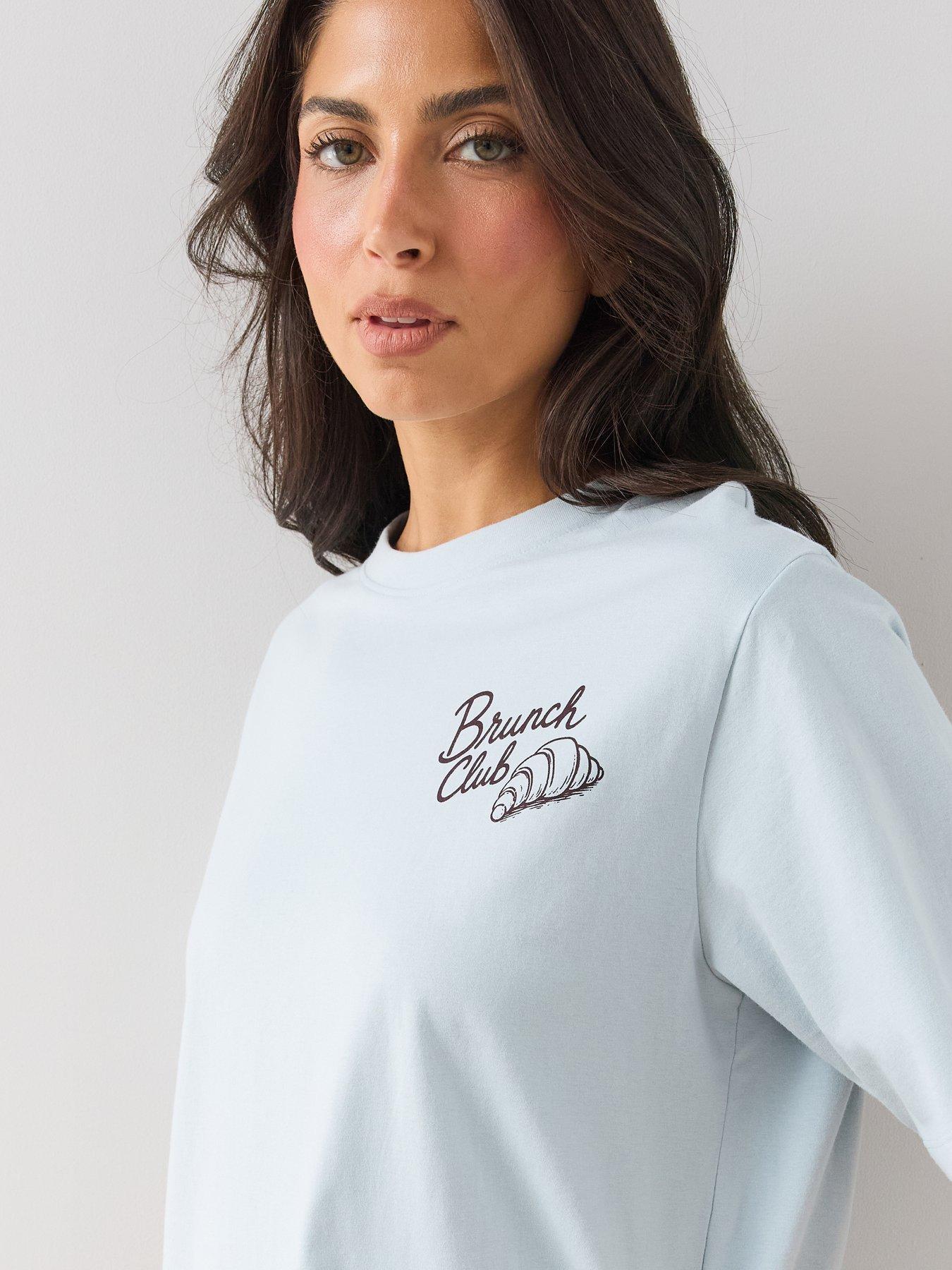 Image 5 of 6 of The Very Collection Oversized Graphic Pyjama Set - Blue