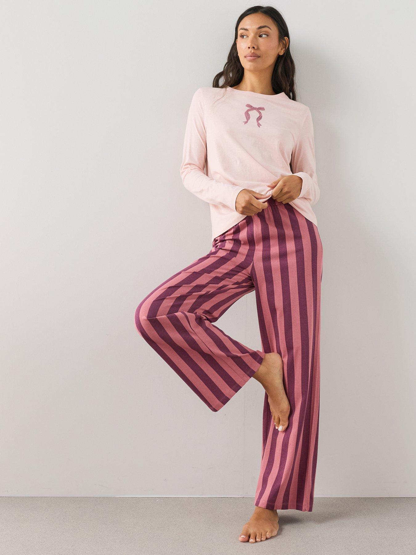 Image 1 of 7 of The Very Collection Cotton Rich Printed Pyjama Set - Pink