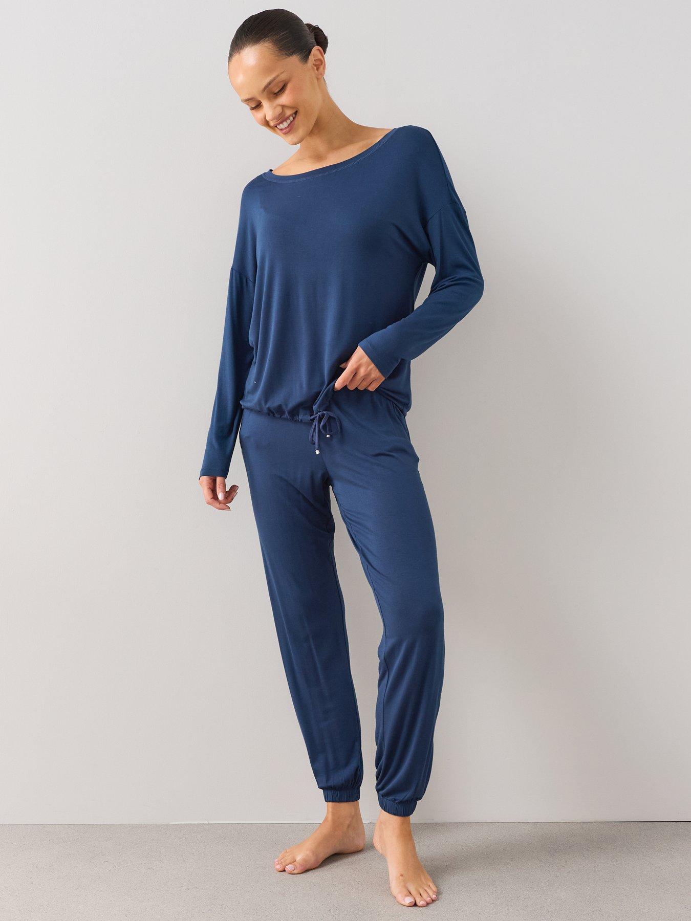 Image 3 of 7 of The Very Collection Slouchy Cuffed Pyjama Set - Blue