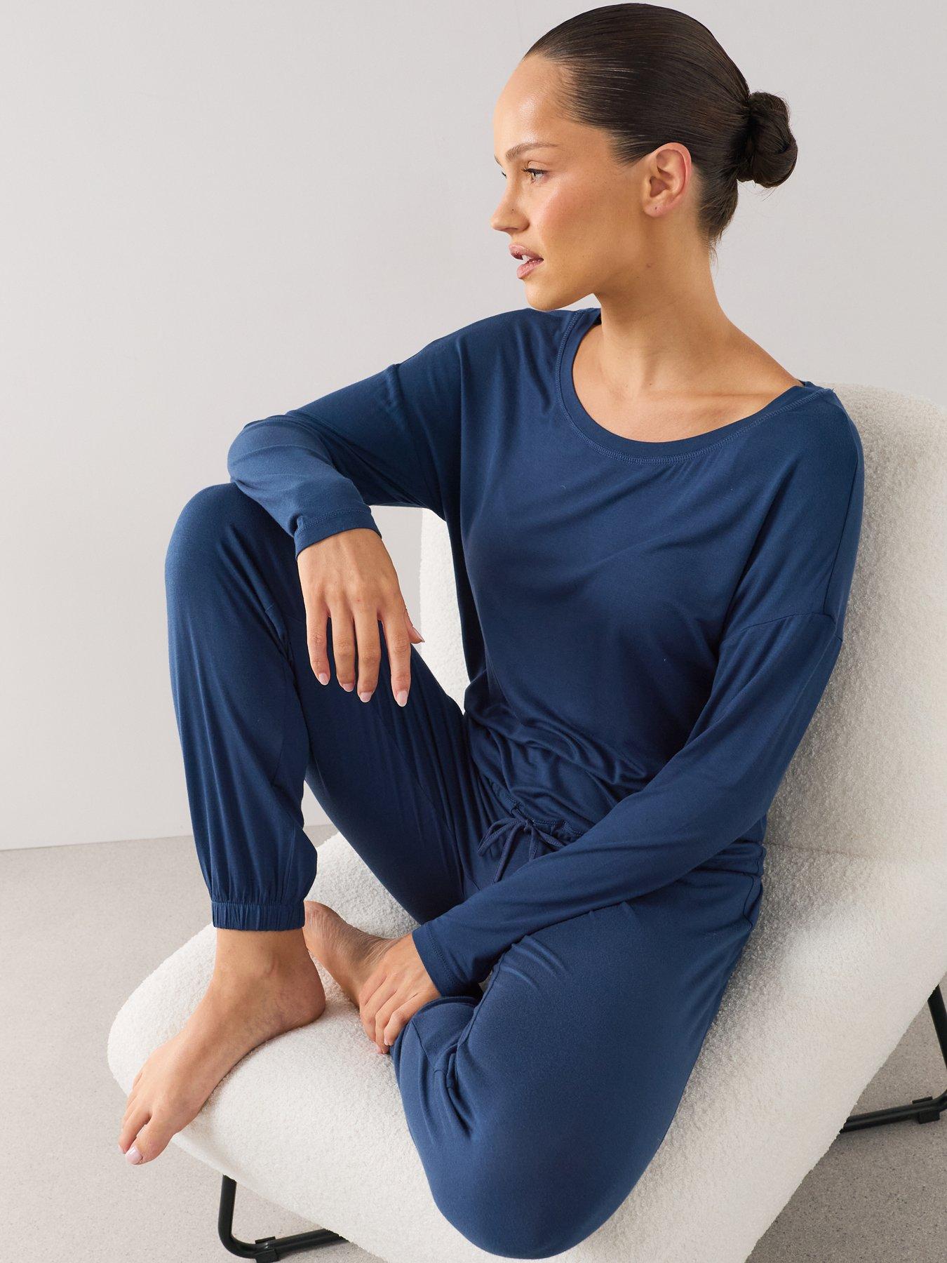 Image 6 of 7 of The Very Collection Slouchy Cuffed Pyjama Set - Blue